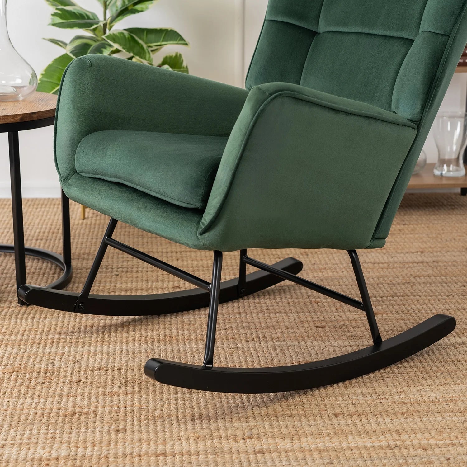 Elite JACKSON Green Velvet Rocking Chair
