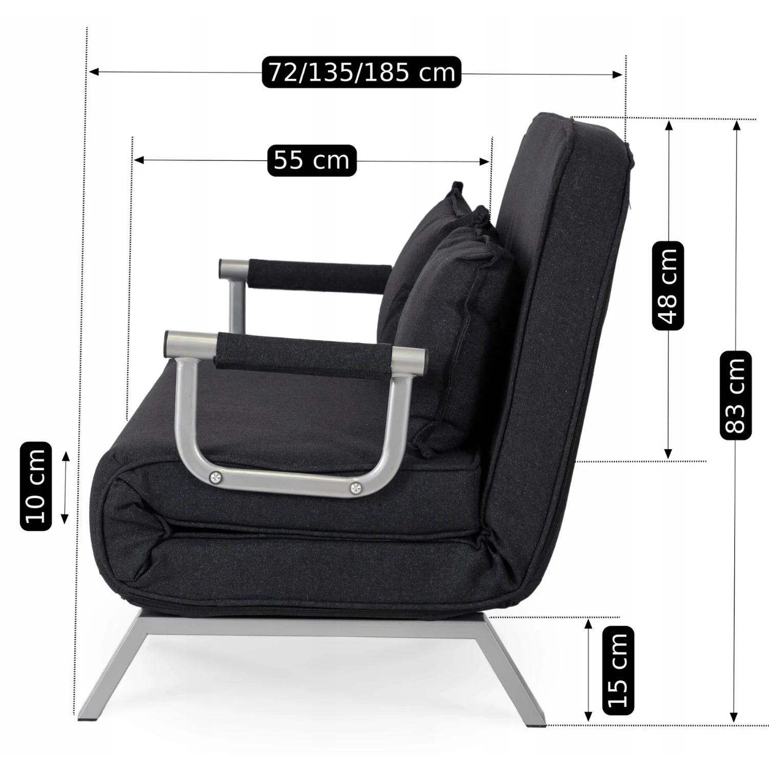 Elite BART 2 Schwarzer Zweisitzer-Sessel