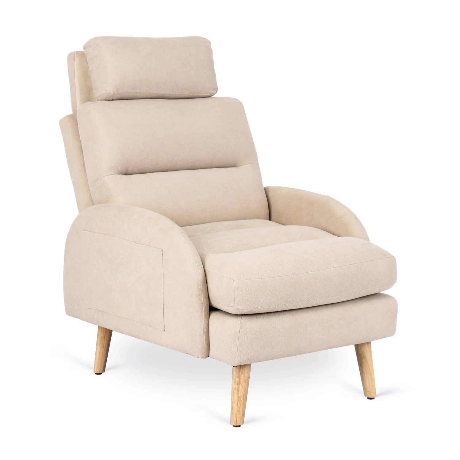 Elite HENRY Beige Recliner Armchair with Footrest