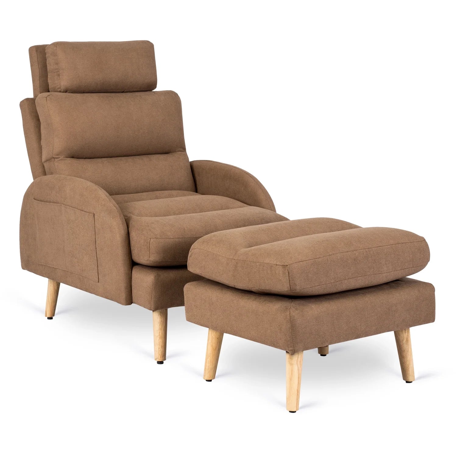 Elite HENRY Brown Recliner Armchair with Footrest