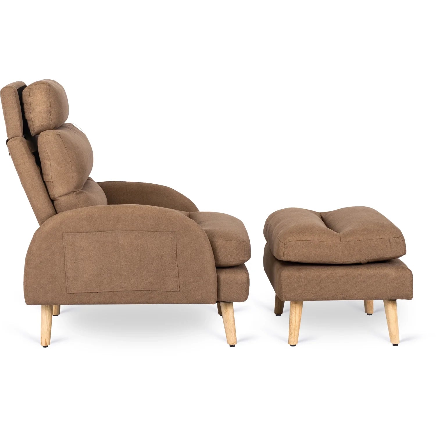 Elite HENRY Brown Recliner Armchair with Footrest