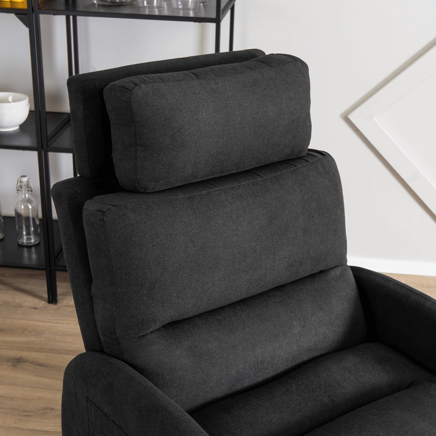 Elite HENRY Black Recliner Armchair with Footrest