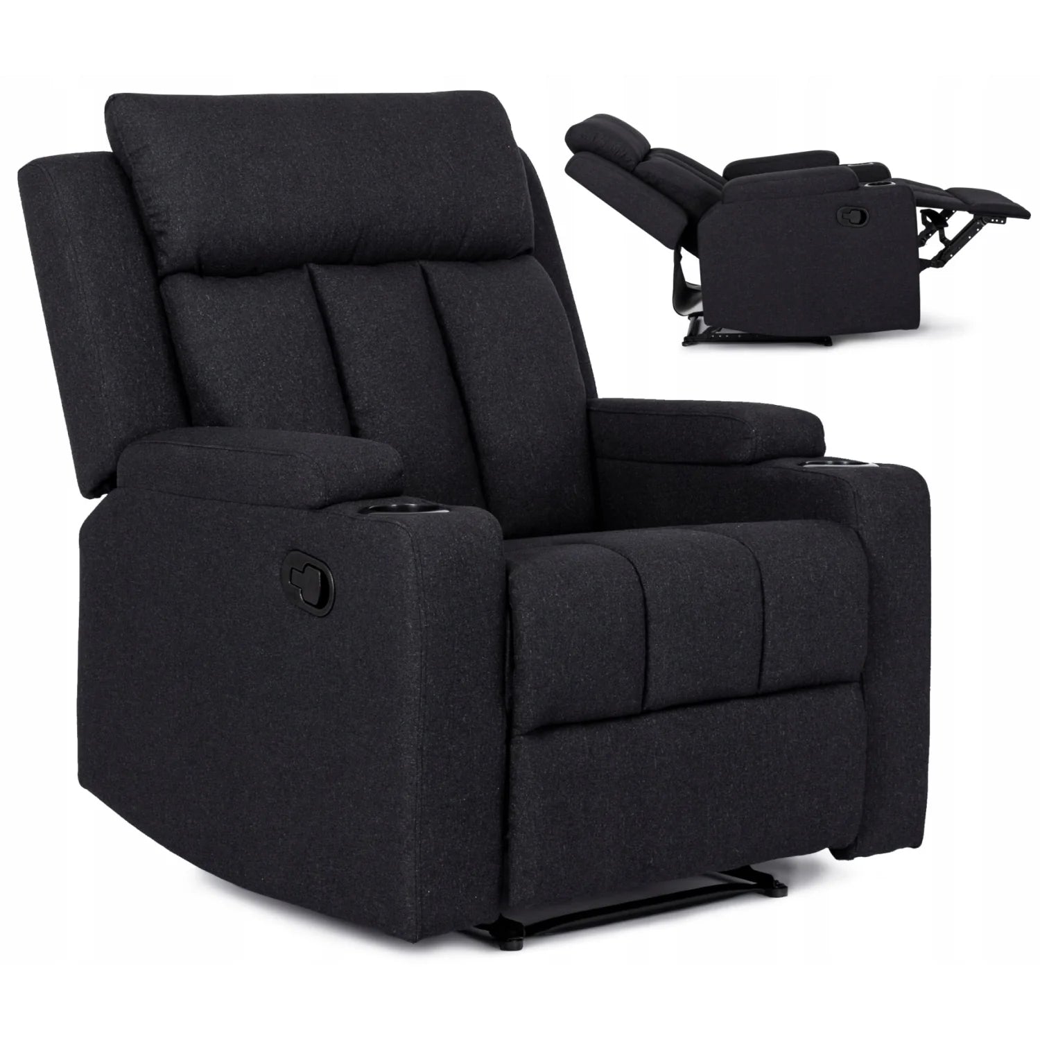 Elite KOBI 2 Black Recliner Armchair