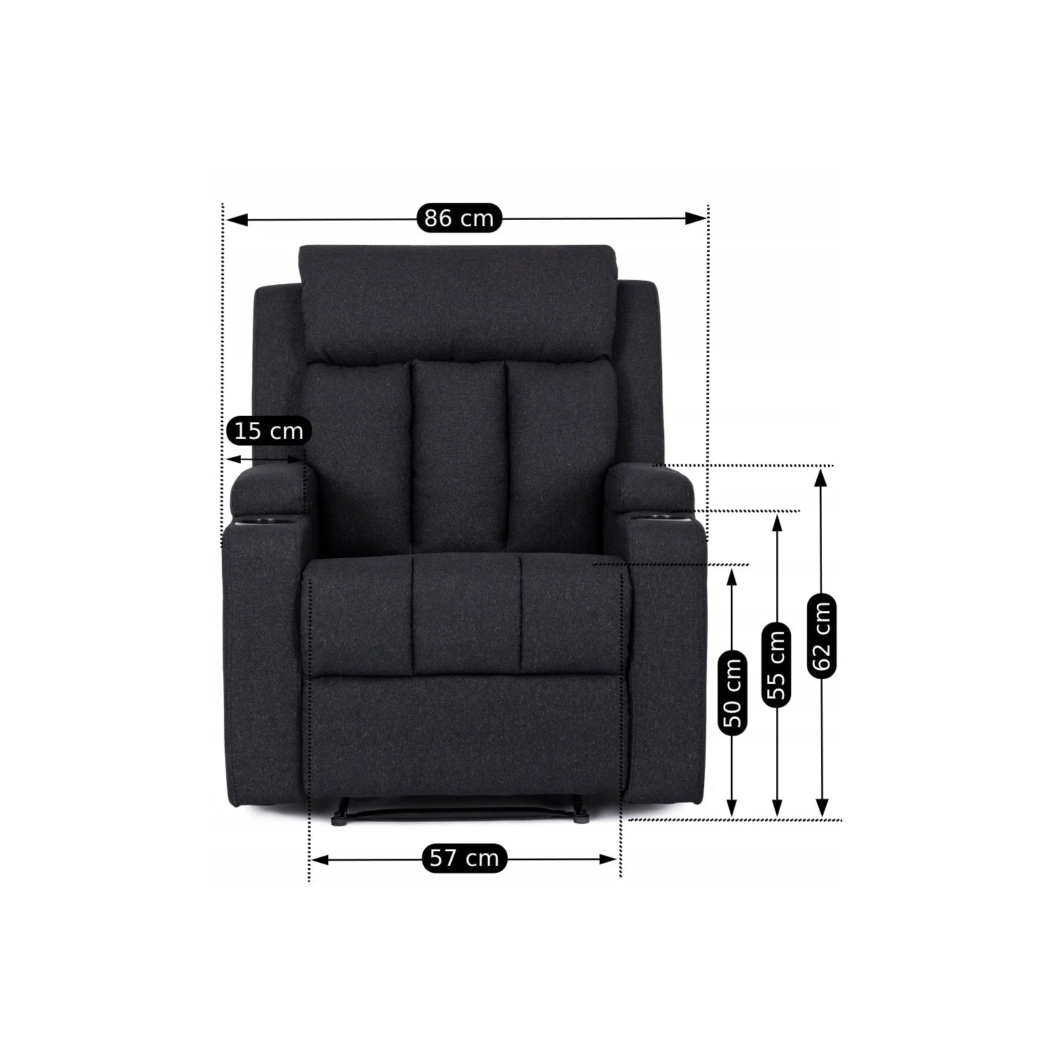 Elite KOBI 2 Black Recliner Armchair