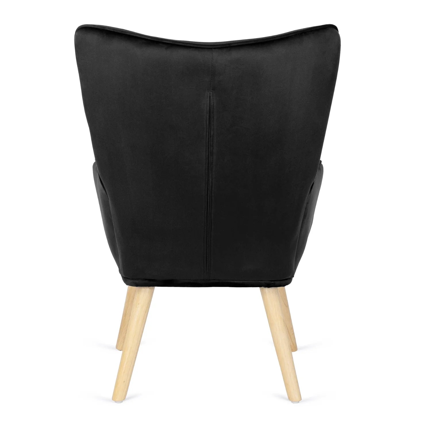 Elite LOZANO Black Velvet Armchair with Footstool