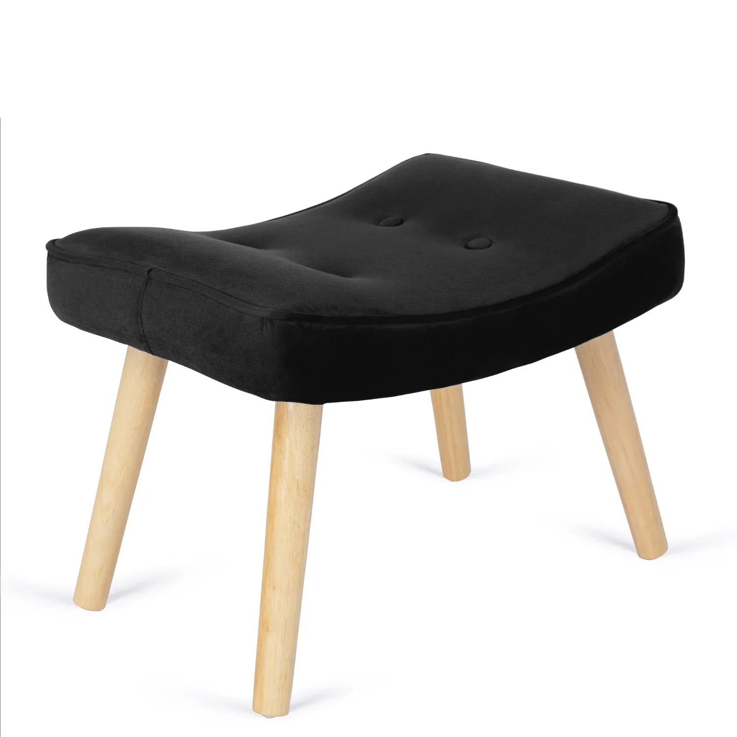 Elite LOZANO Black Velvet Armchair with Footstool