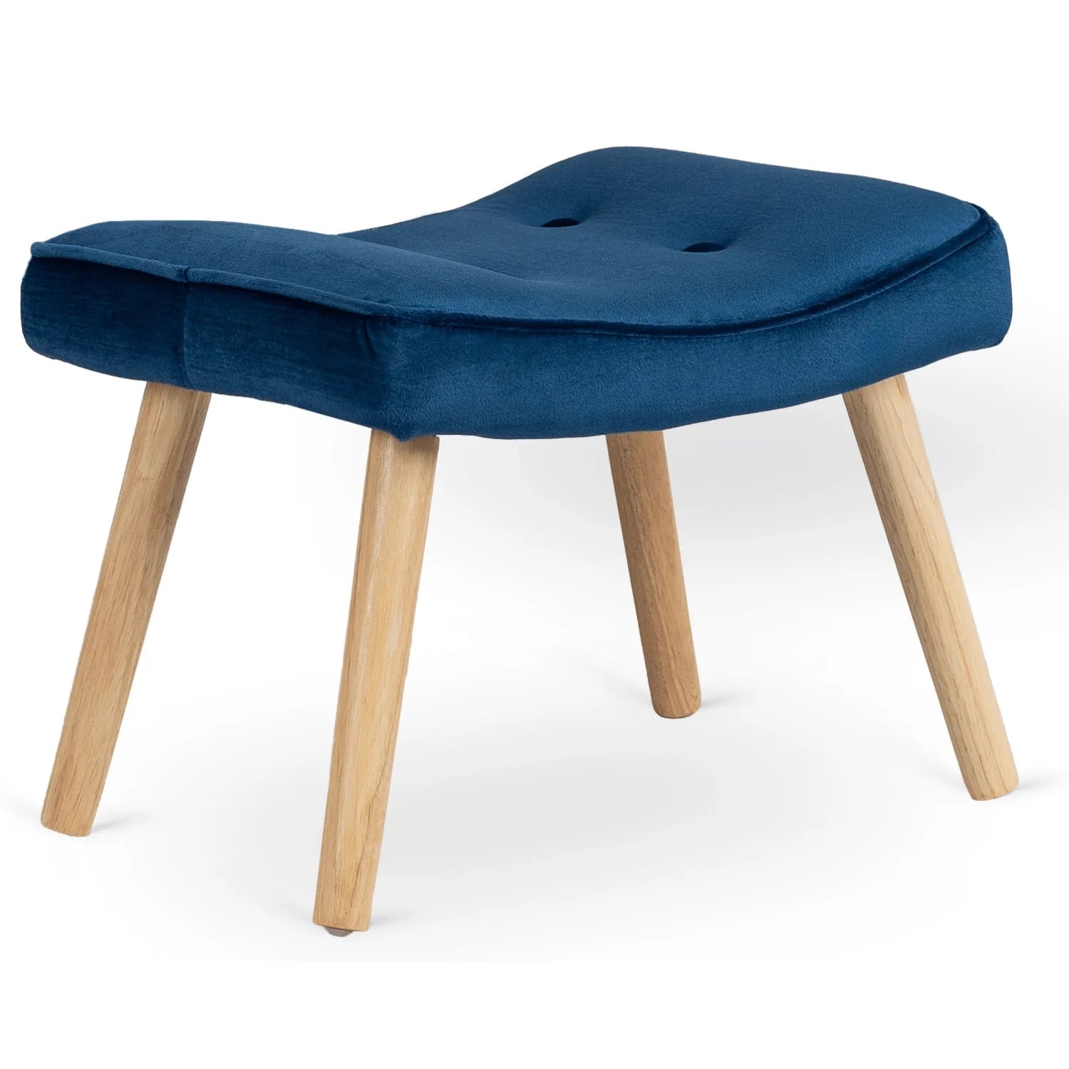 Elite LOZANO Marineblauer Samtsessel mit Fußhocker