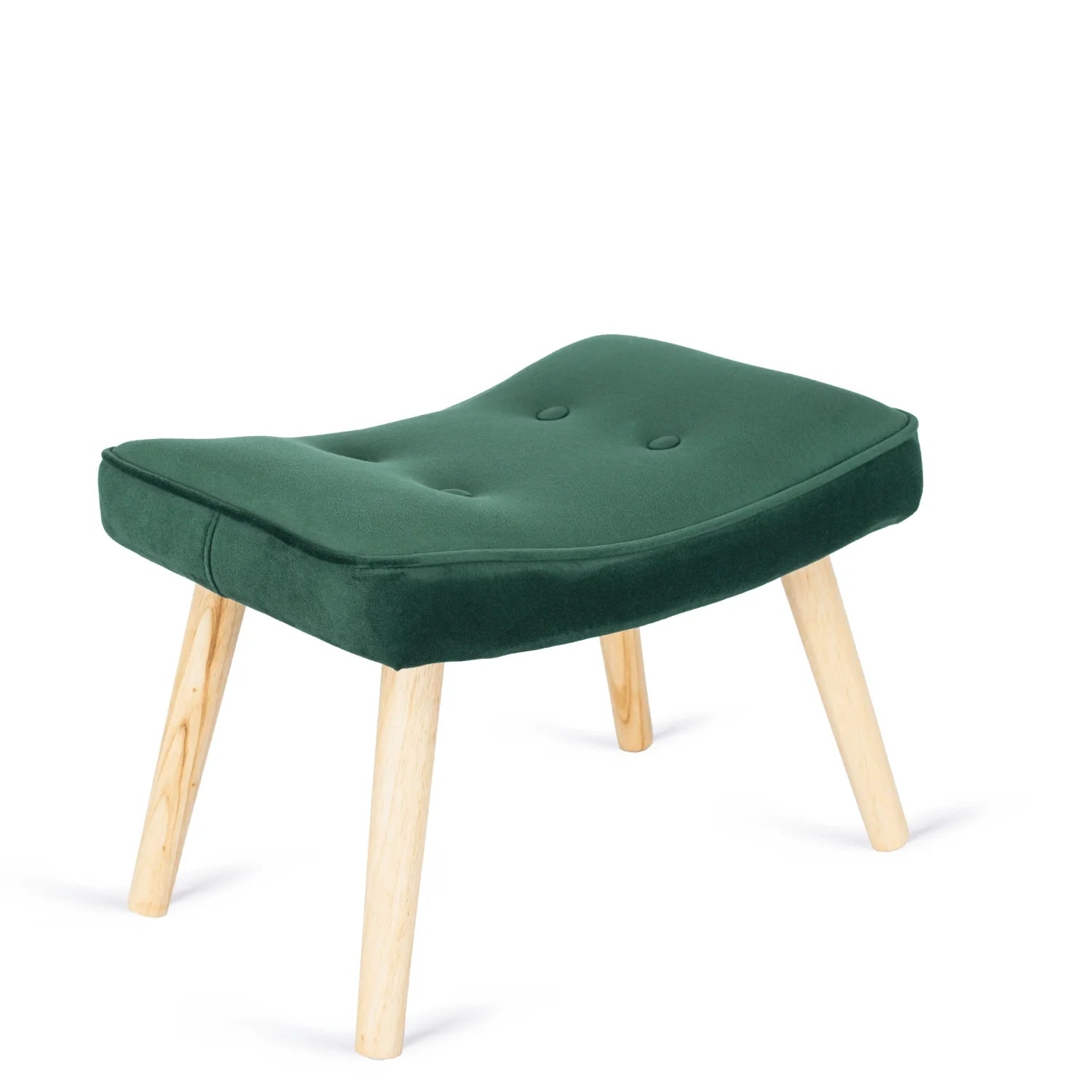 Elite LOZANO Green Velvet Armchair with Footstool