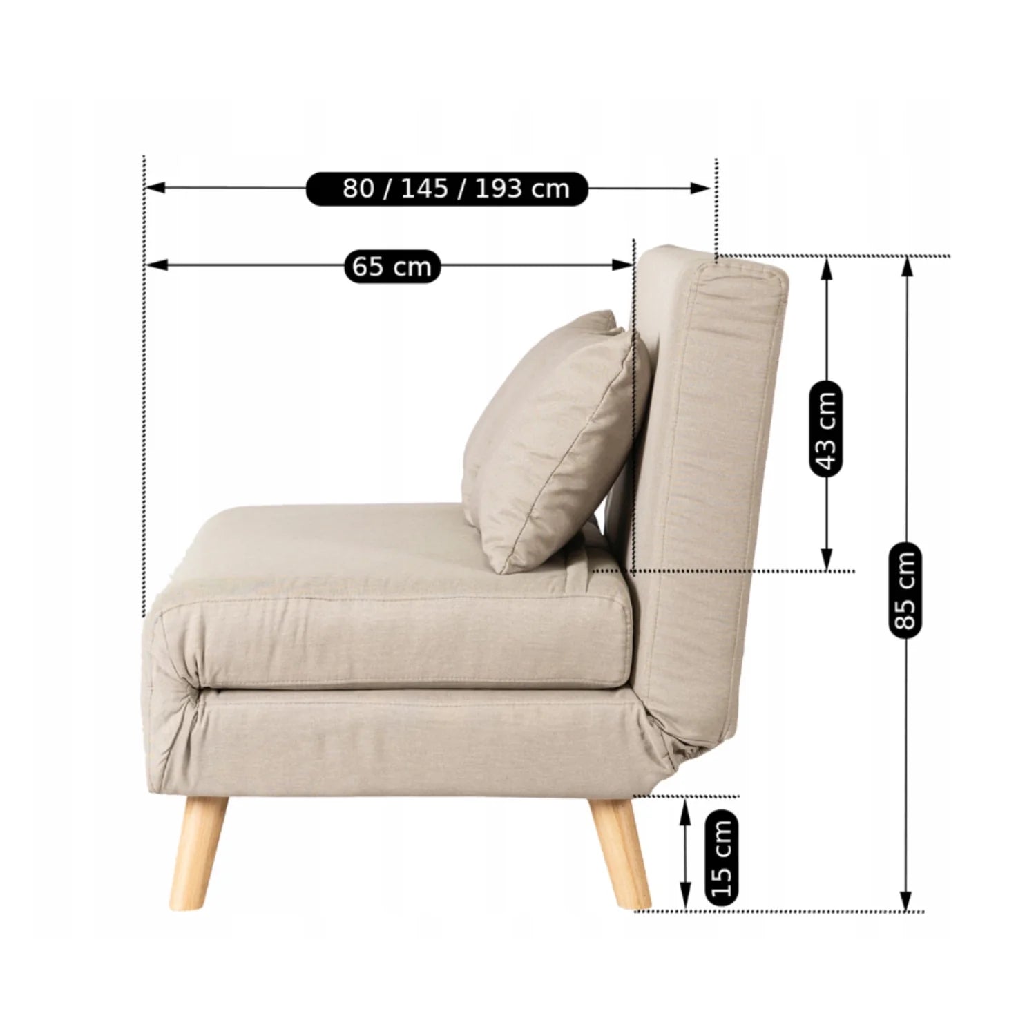 Elite MARRY 2 Beige Armchair Bed