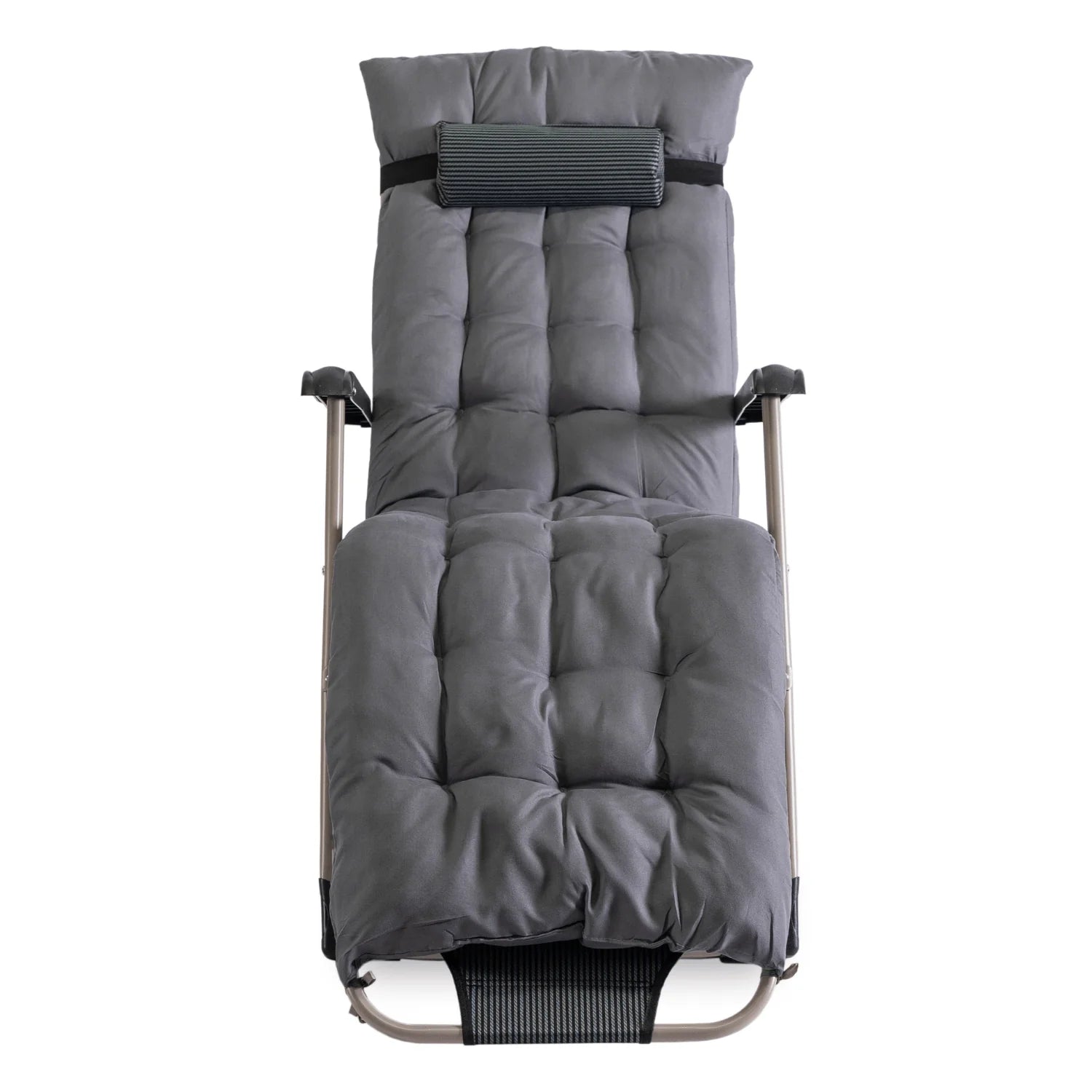 Elite EDISON Gartenliege Grau - Verstellbare Liege mit Fußstütze