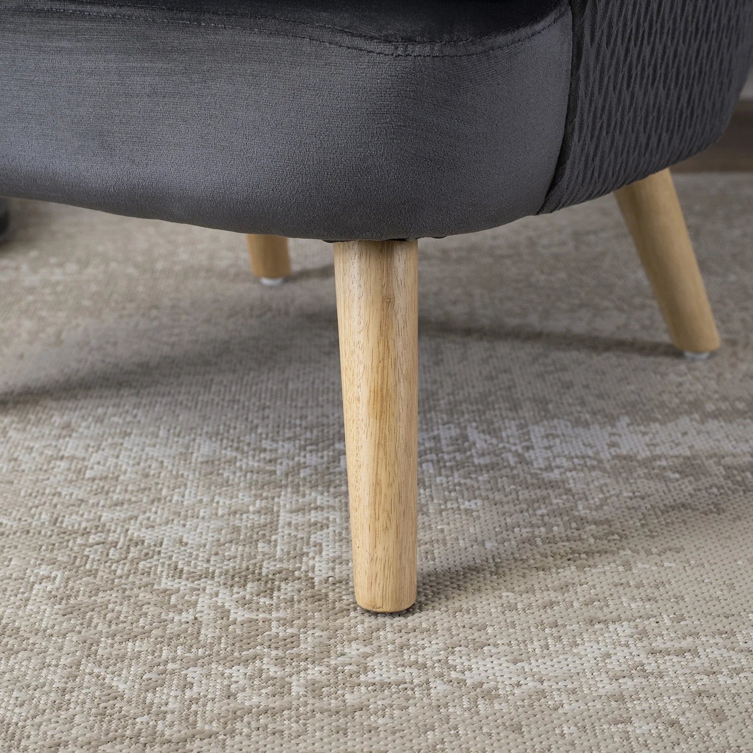 Elite SANTOS Grey Velvet Armchair