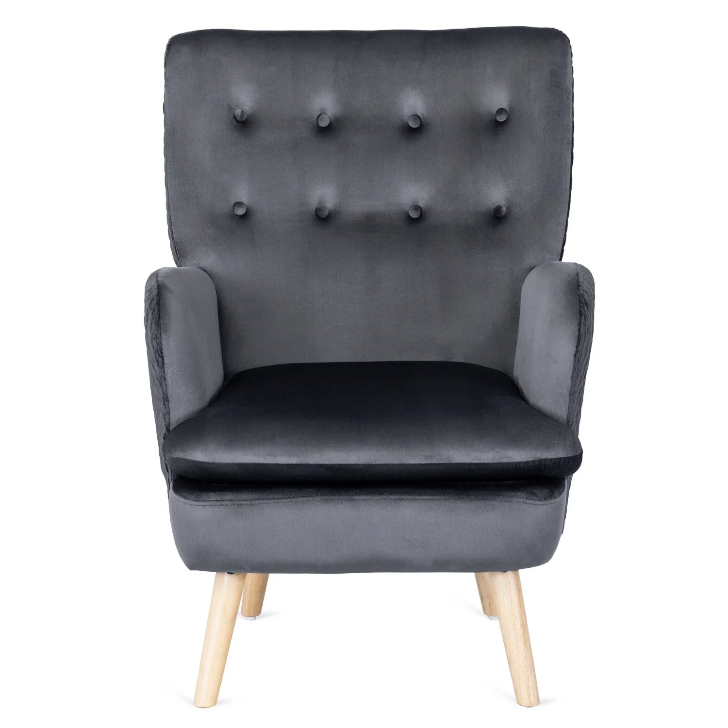 Elite SANTOS Grey Velvet Armchair
