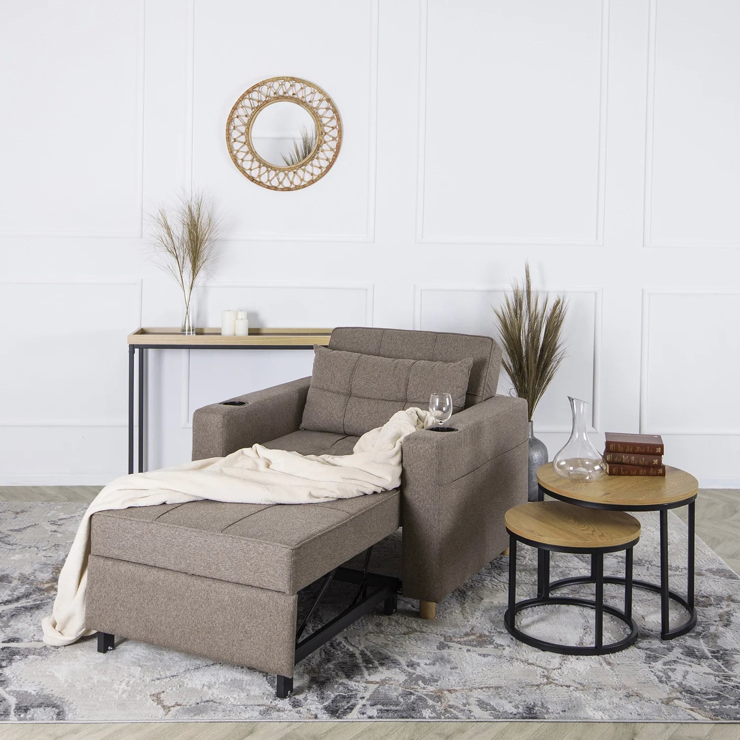 Elite SOLOR Beige Armchair Bed