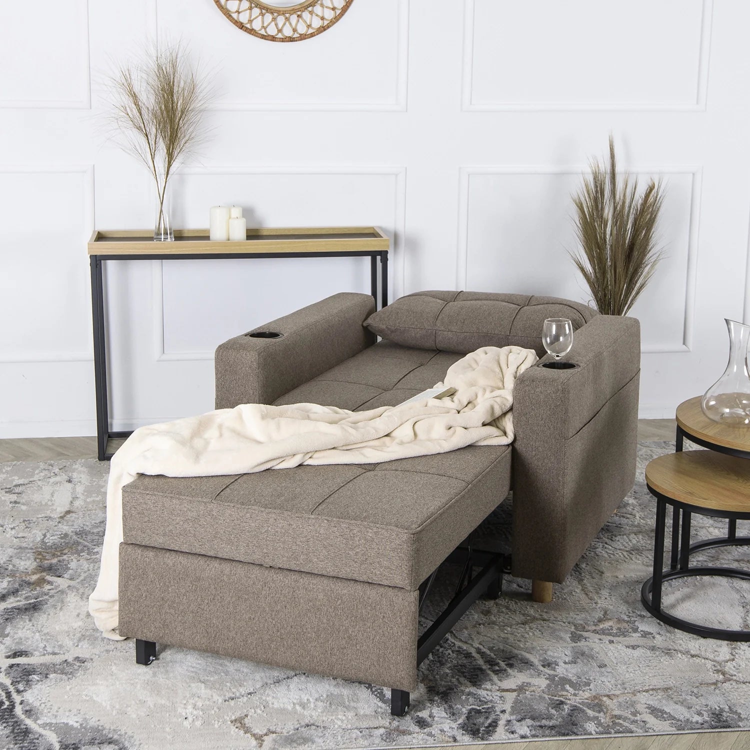Elite SOLOR Beige Armchair Bed