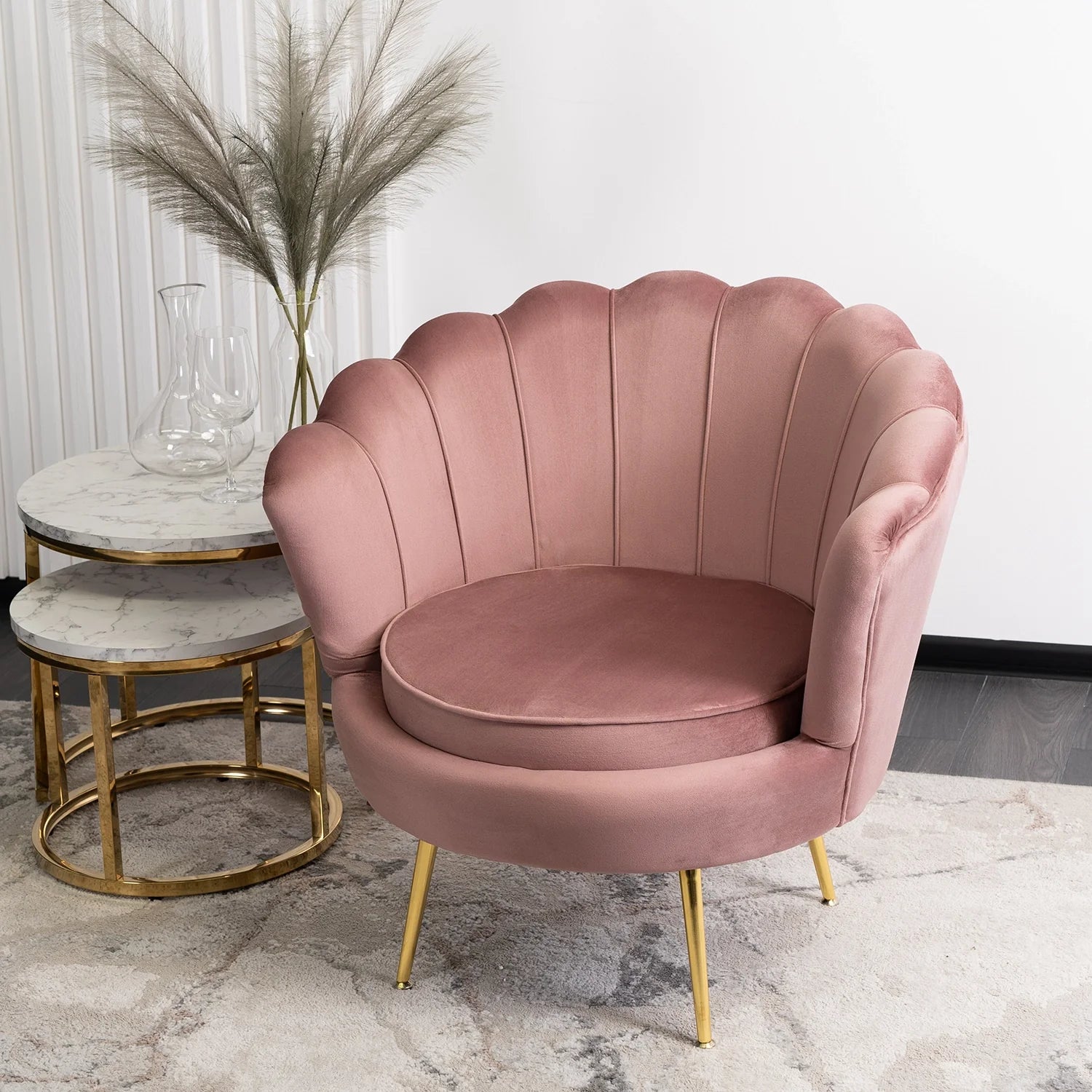 Elite ANGEL Pink Velvet Armchair