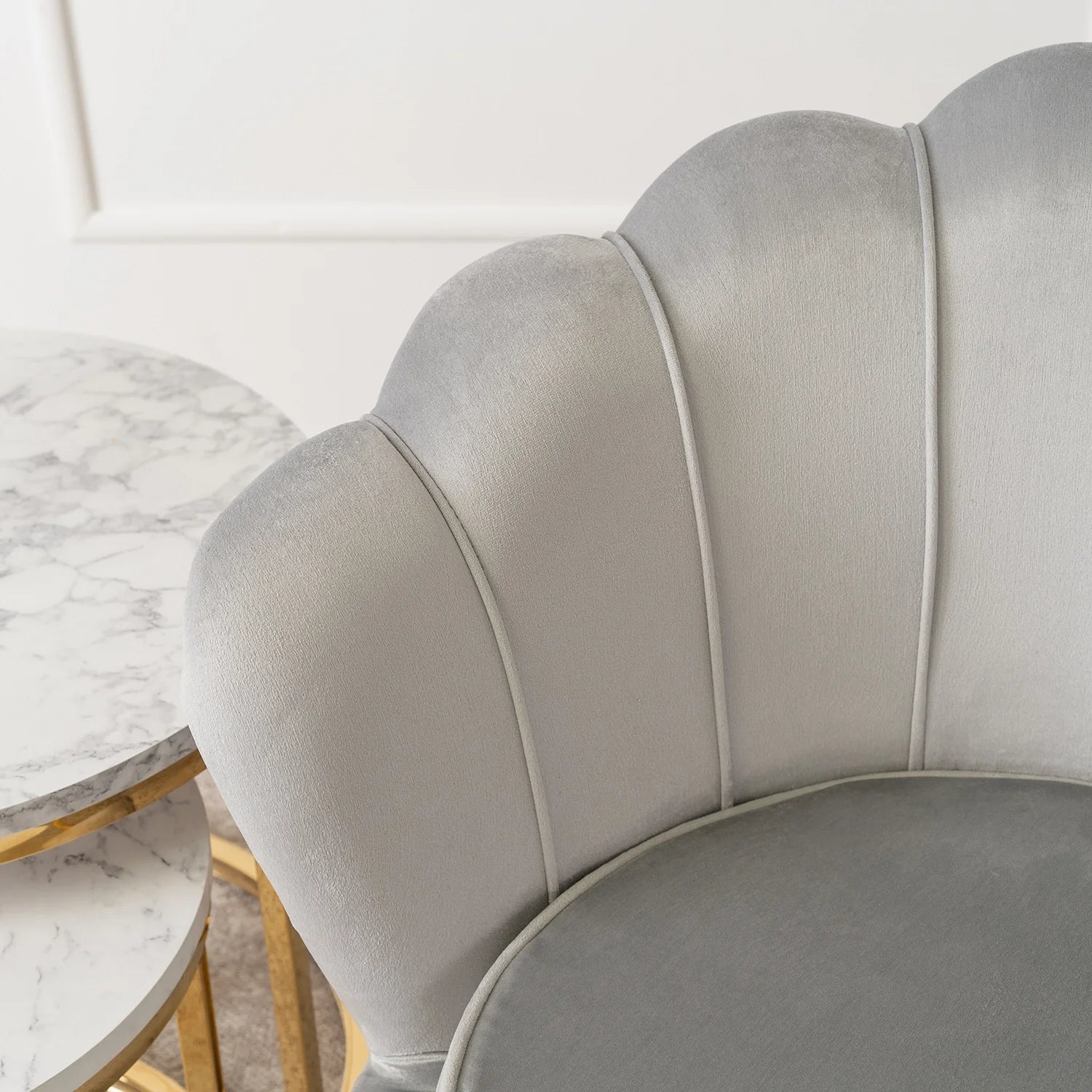 Elite ANGEL Grey Velvet Armchair