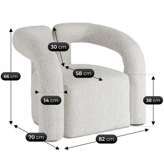 Elite BRAZIL Lounge Armchair for Living Room -Grey Modern