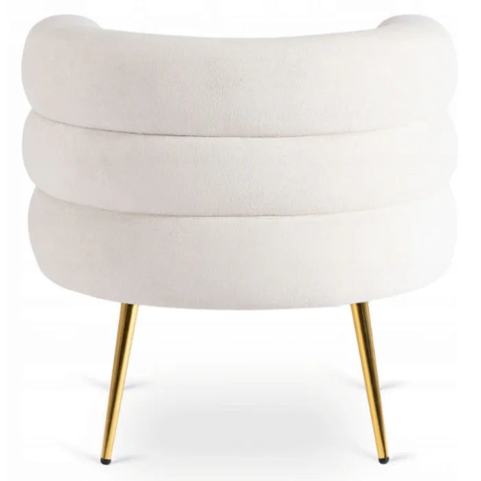 Elite PRESTON Lounge Armchair for Living Room- Cream/Gold Modern