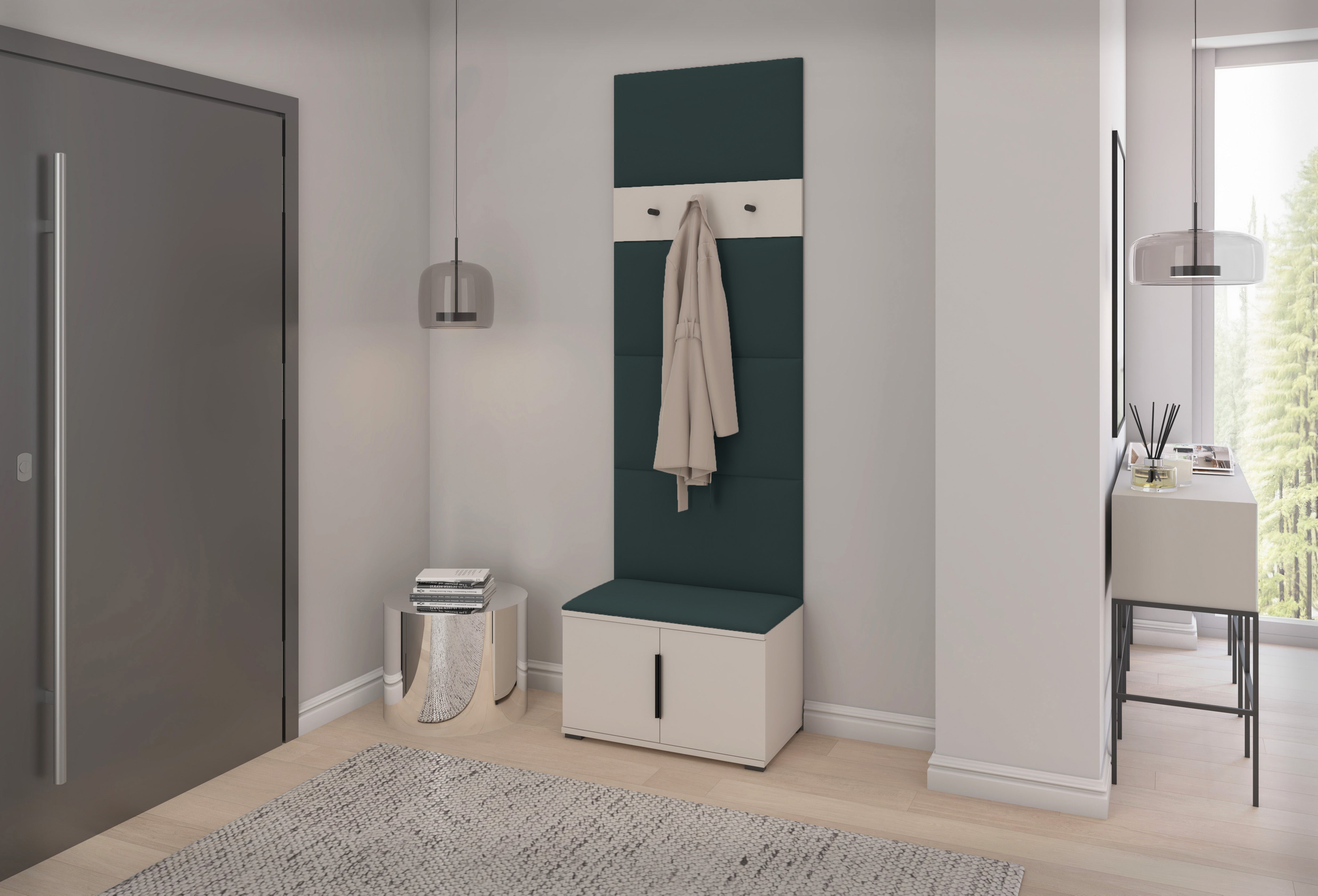 PK Bianco 6 Hallway Wardrobe Set - Upholstered Panels in Various Colours