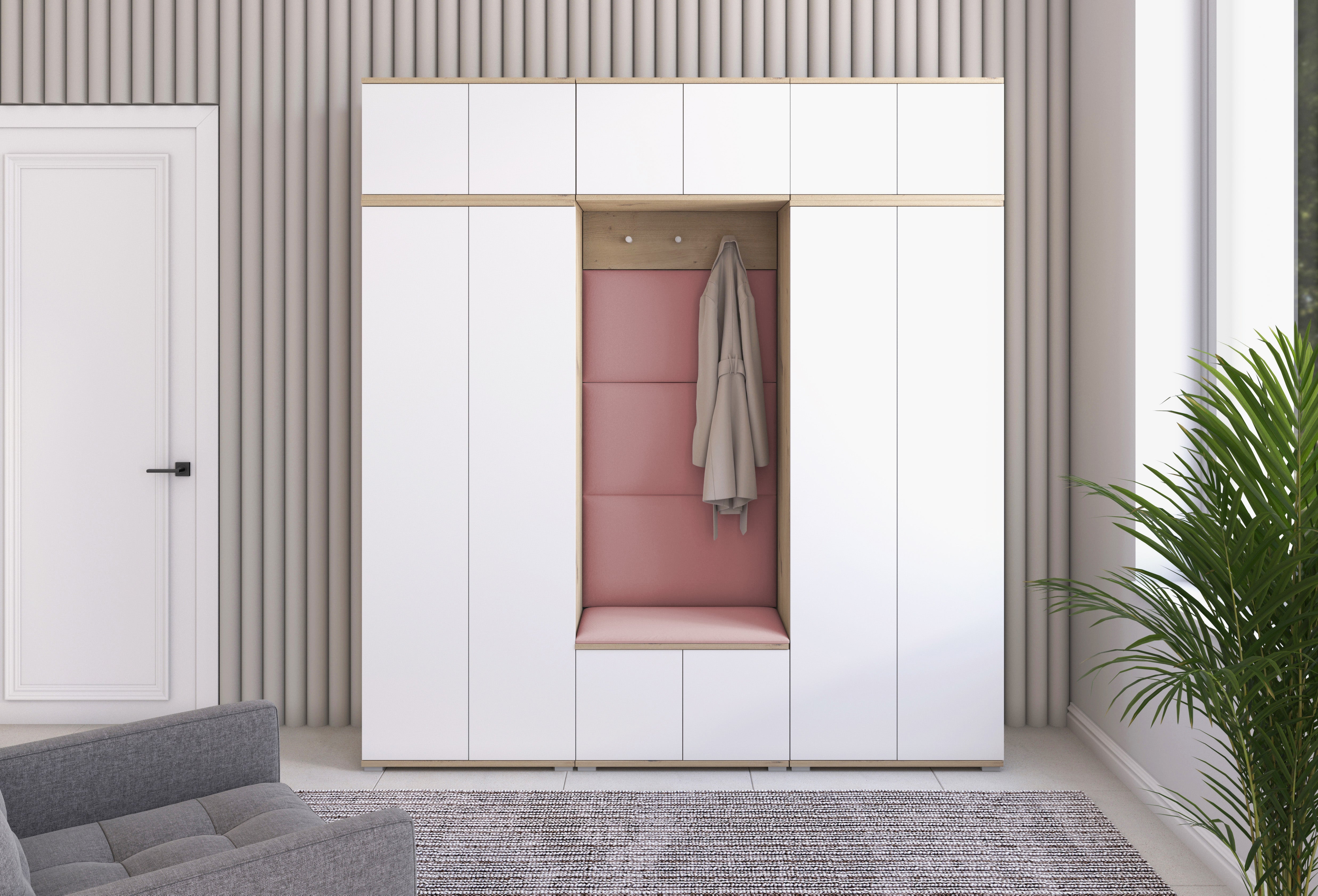 PK Sevilla 4 Hallway Wardrobe - Upholstered Panels in Various Colours