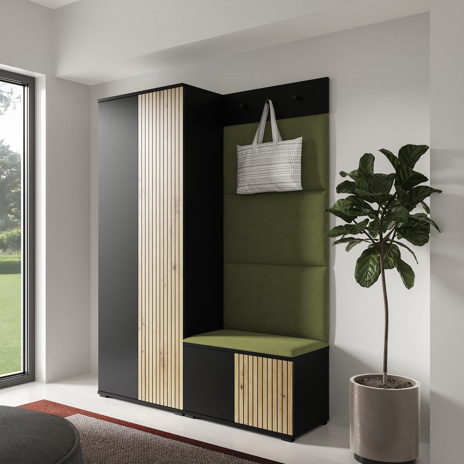 PK Ross 1 Hallway Set –  Upholstered Panels in Various Colours