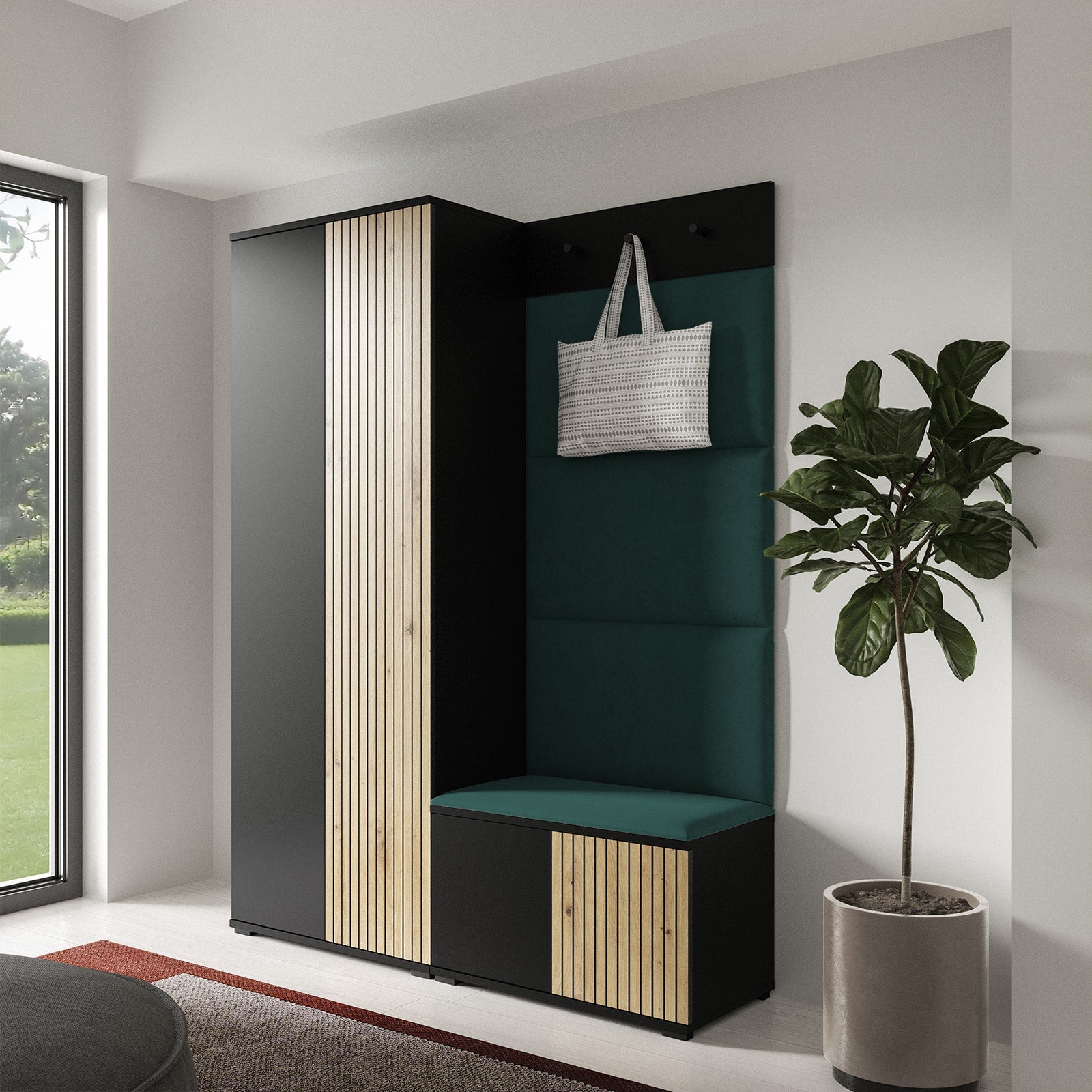 PK Ross 1 Hallway Set –  Upholstered Panels in Various Colours
