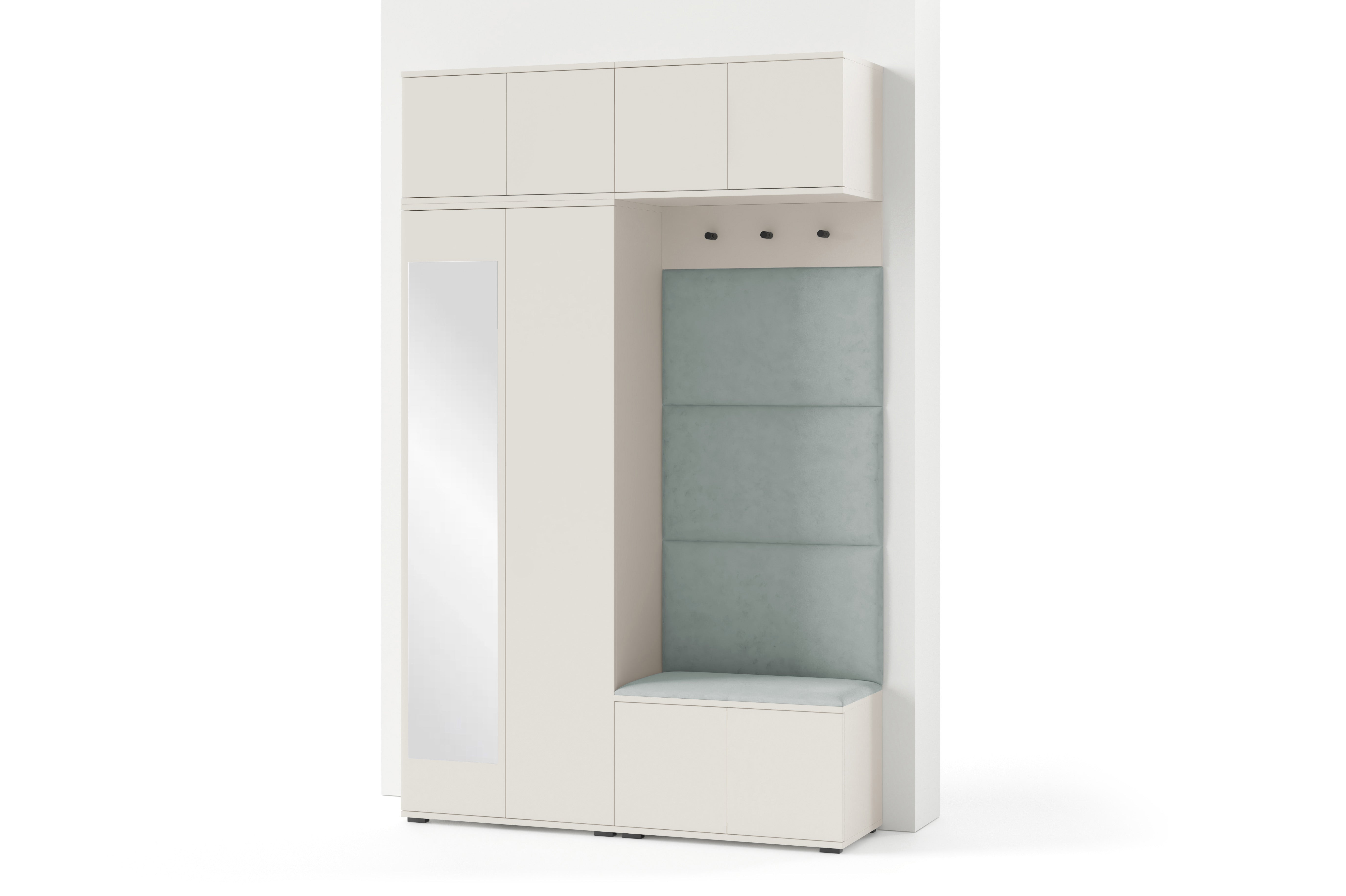 PK Bianco 1 Hallway Wardrobe Set -  Upholstered Panels in Various Colours