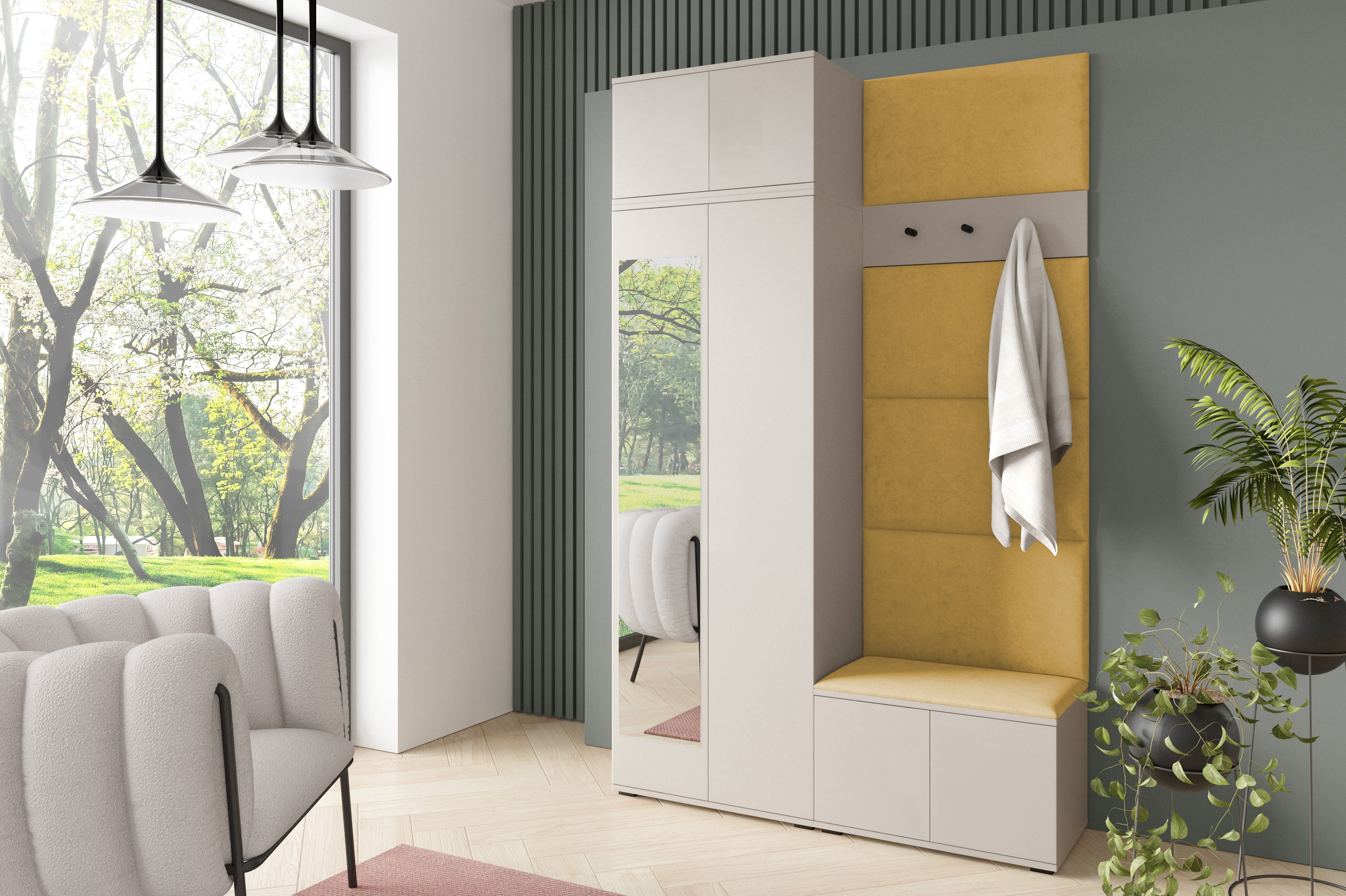 PK Bianco 4 Flurgarderoben-Set - Gelb