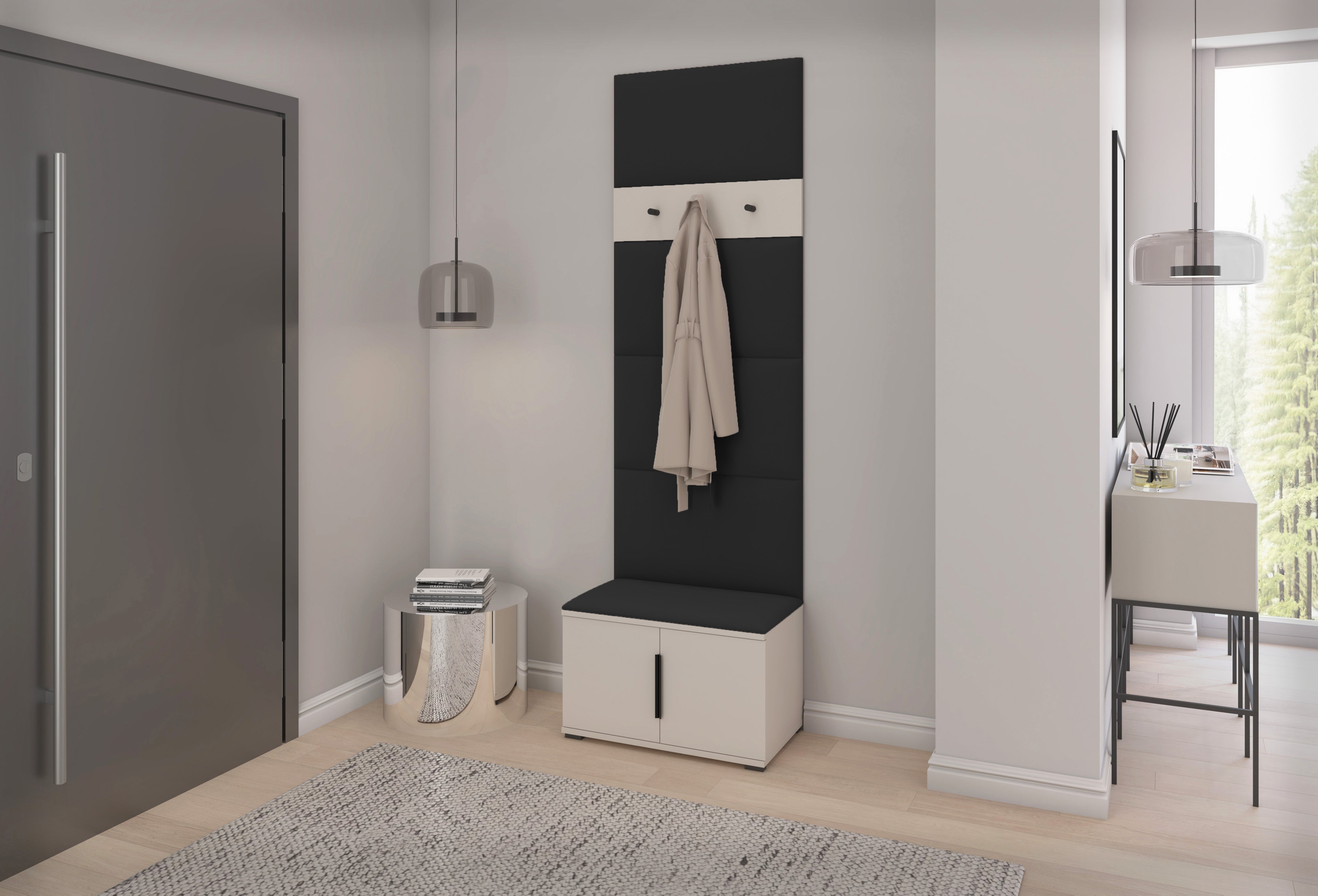 PK Bianco 6 Hallway Wardrobe Set - Upholstered Panels in Various Colours