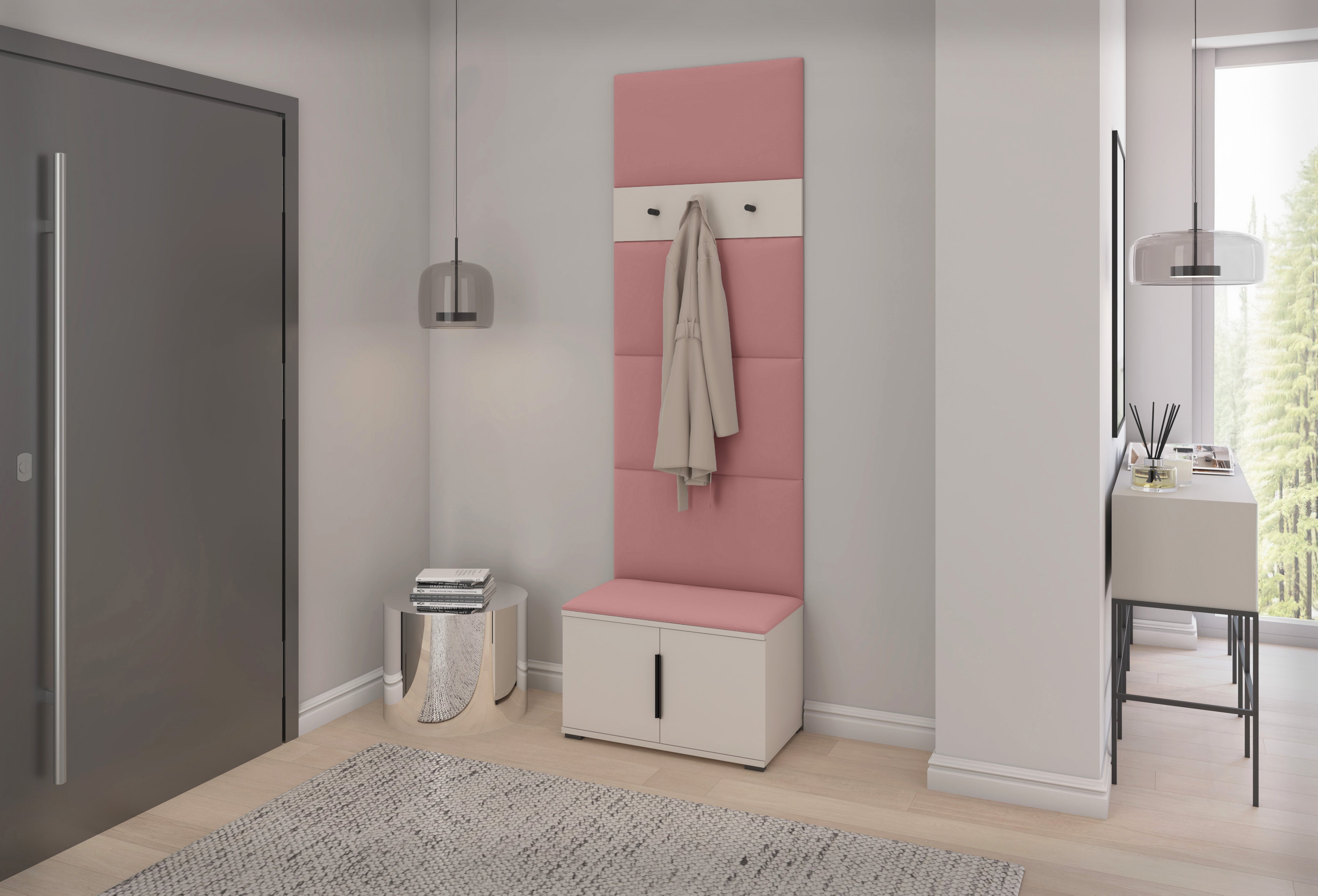 PK Bianco 6 Hallway Wardrobe Set - Upholstered Panels in Various Colours