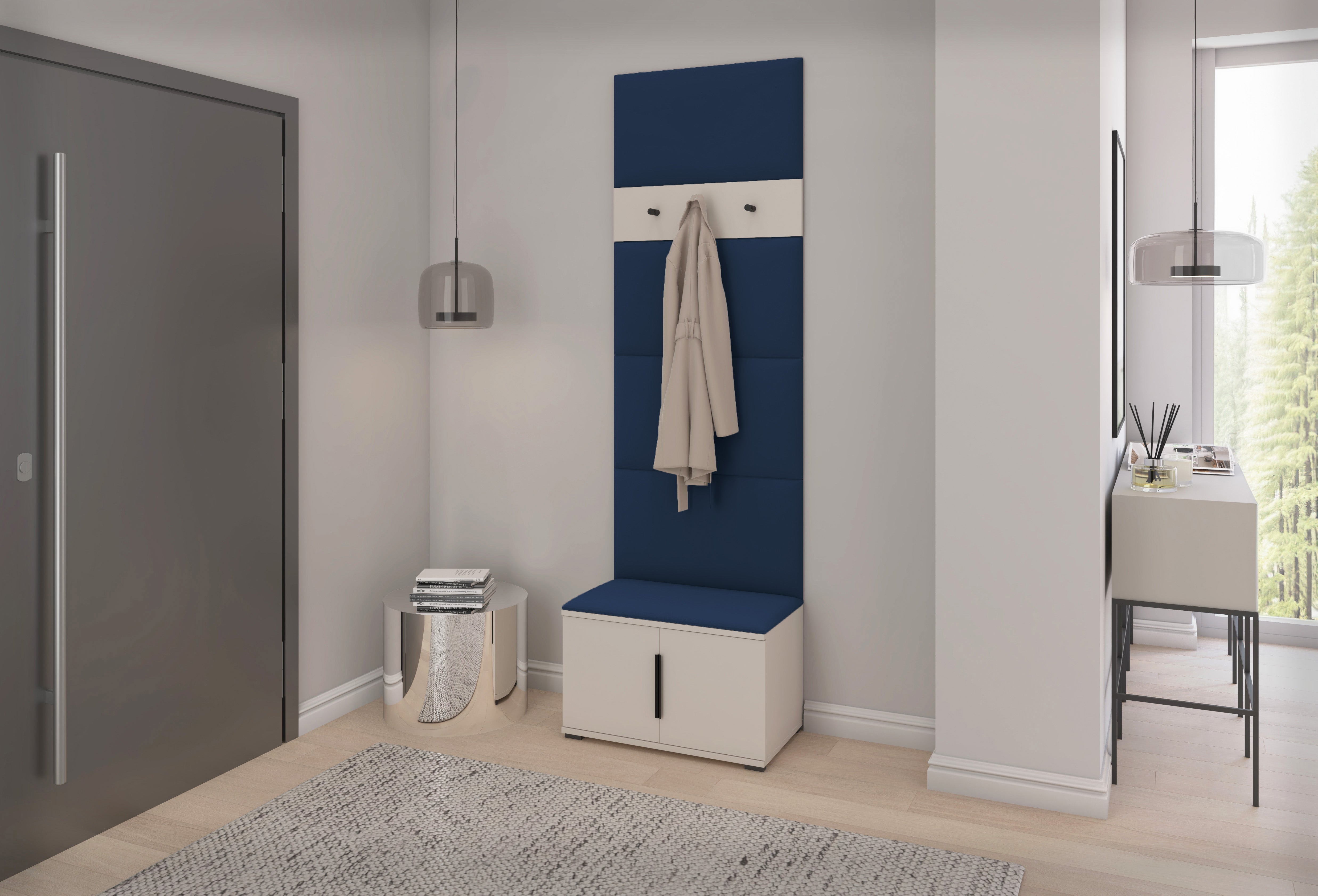 PK Bianco 6 Hallway Wardrobe Set - Upholstered Panels in Various Colours