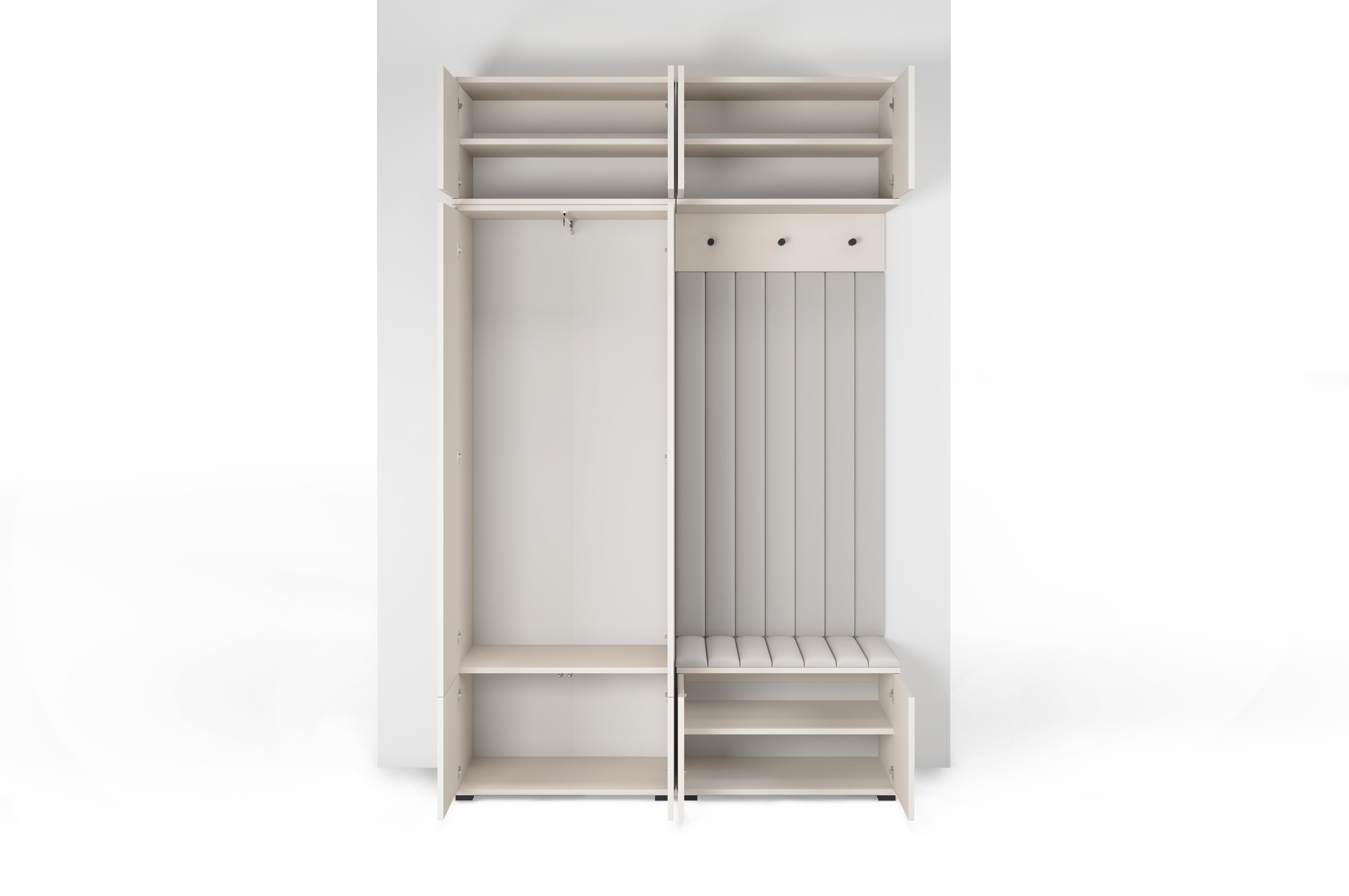 PK Rayo 2 Hallway Wardrobe - Upholstered Panels in Various Colours