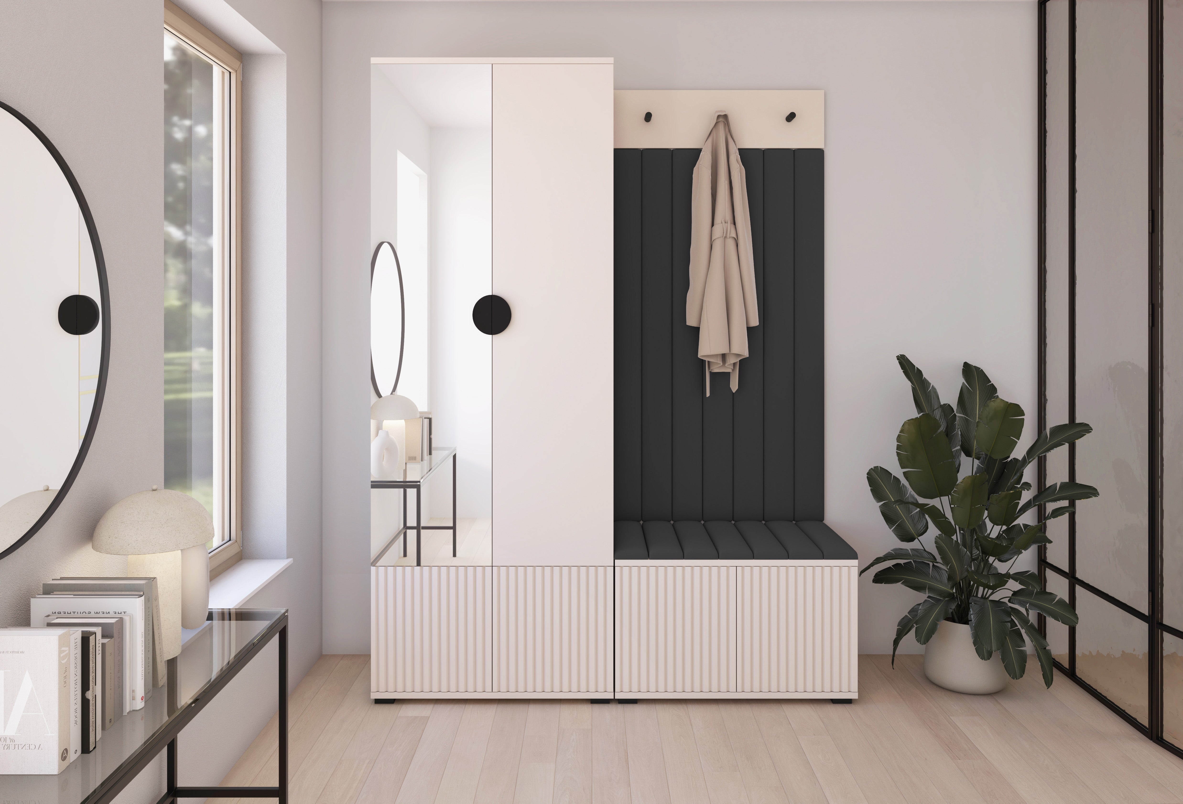 PK Rayo 1 Hallway Wardrobe - Upholstered Panels in Various Colours