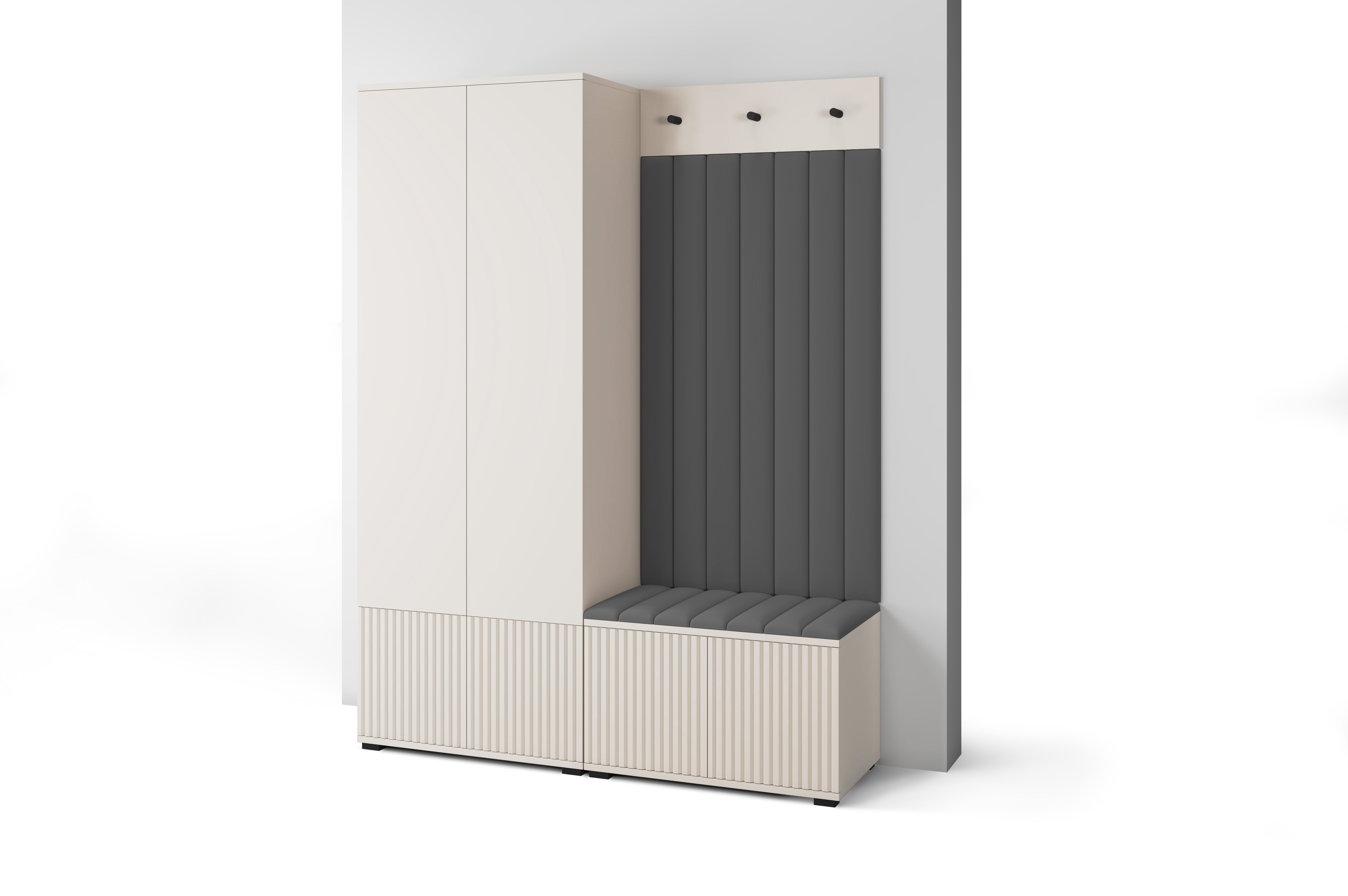 PK Rayo 1 Hallway Wardrobe - Upholstered Panels in Various Colours