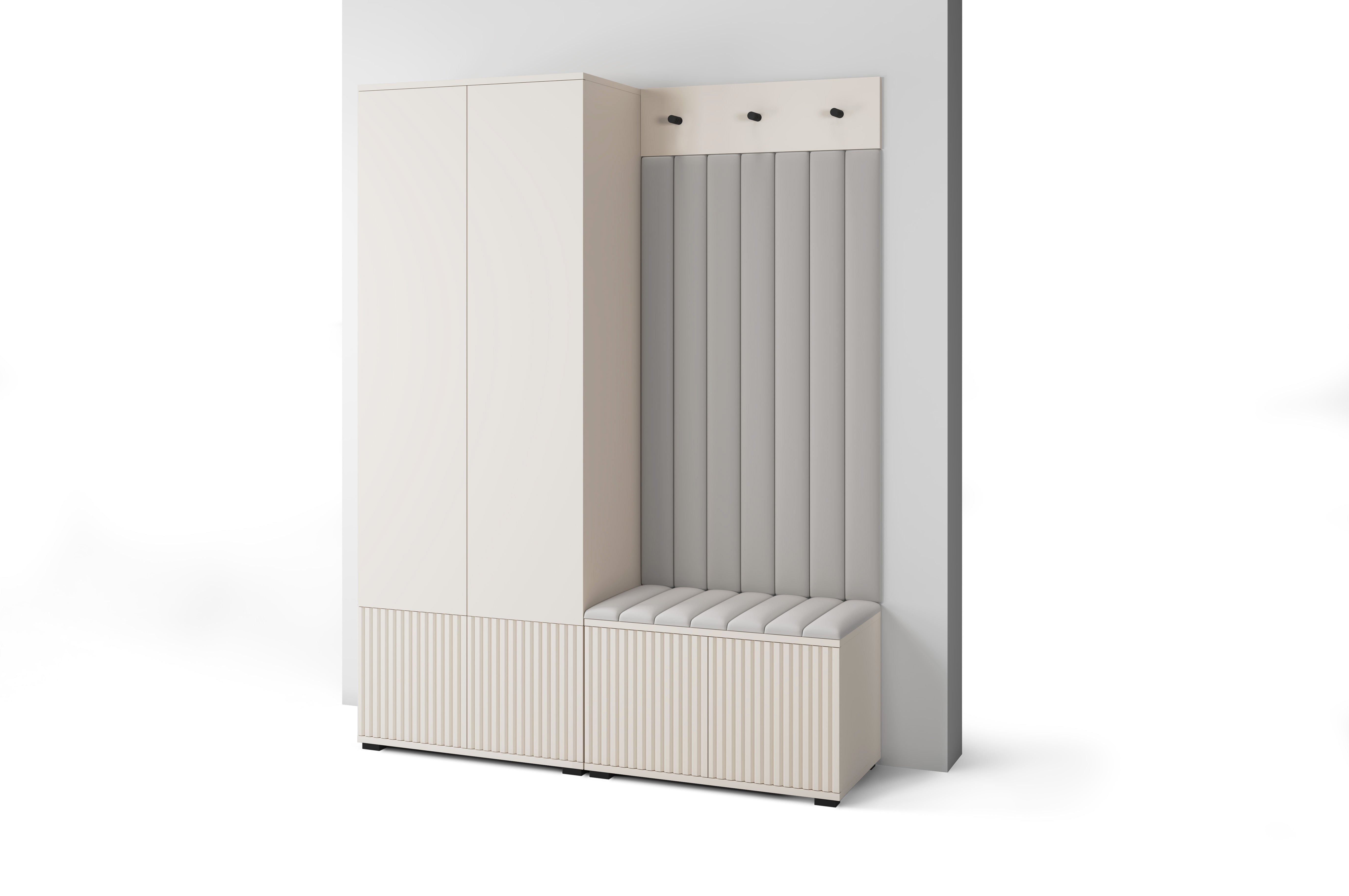 PK Rayo 1 Hallway Wardrobe - Upholstered Panels in Various Colours