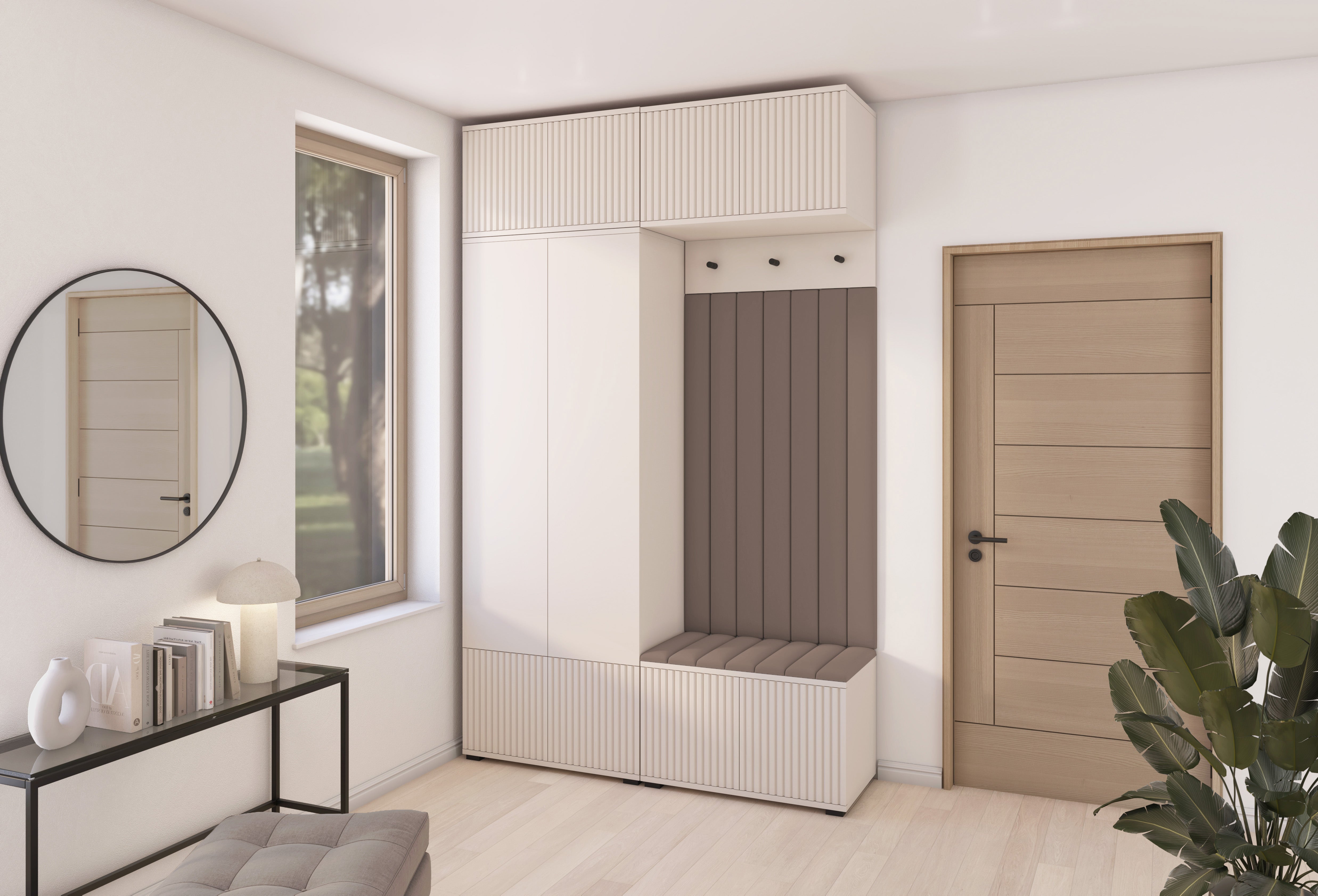 PK Rayo 2 Hallway Wardrobe - Upholstered Panels in Various Colours