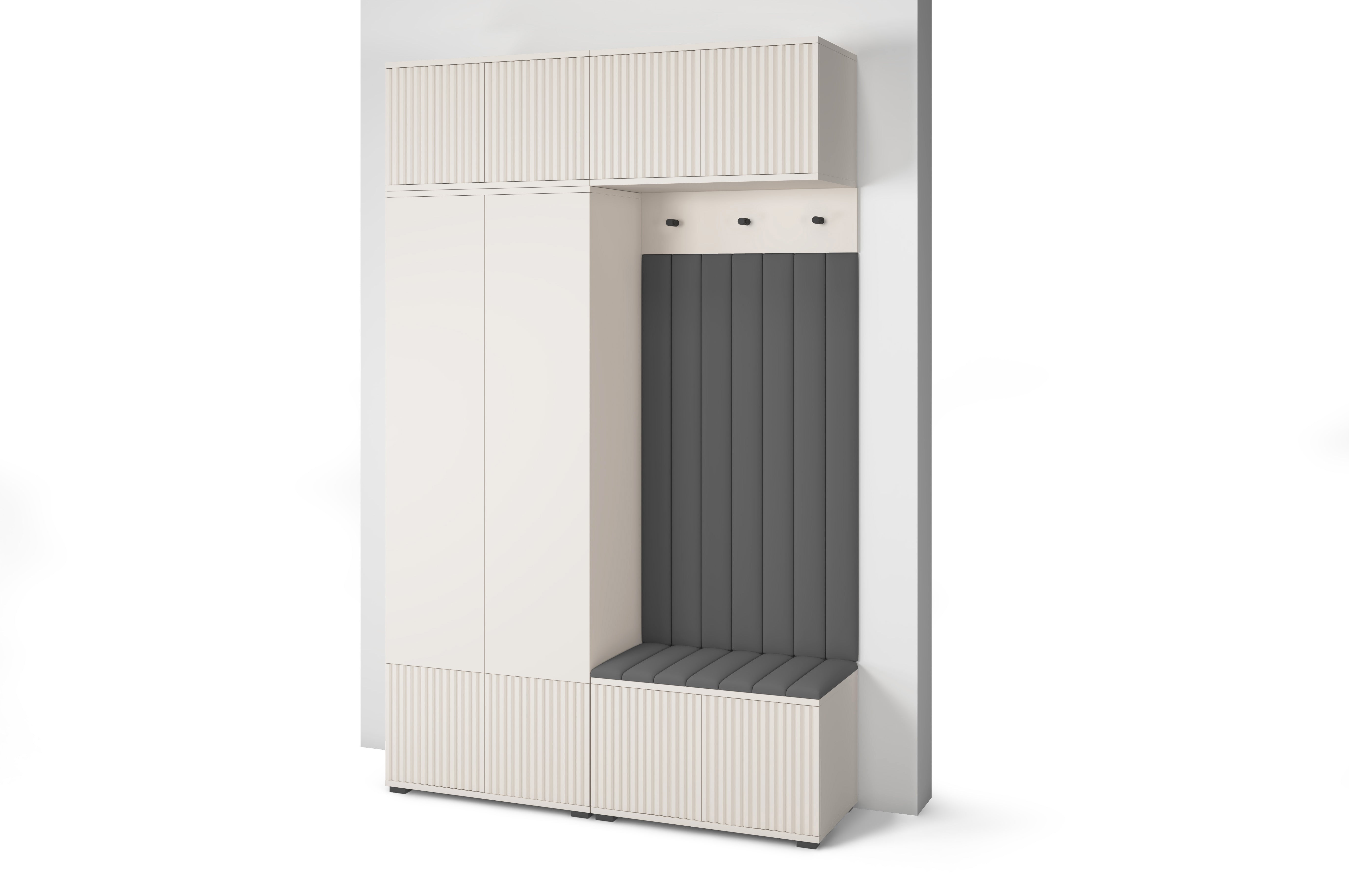 PK Rayo 2 Hallway Wardrobe - Upholstered Panels in Various Colours