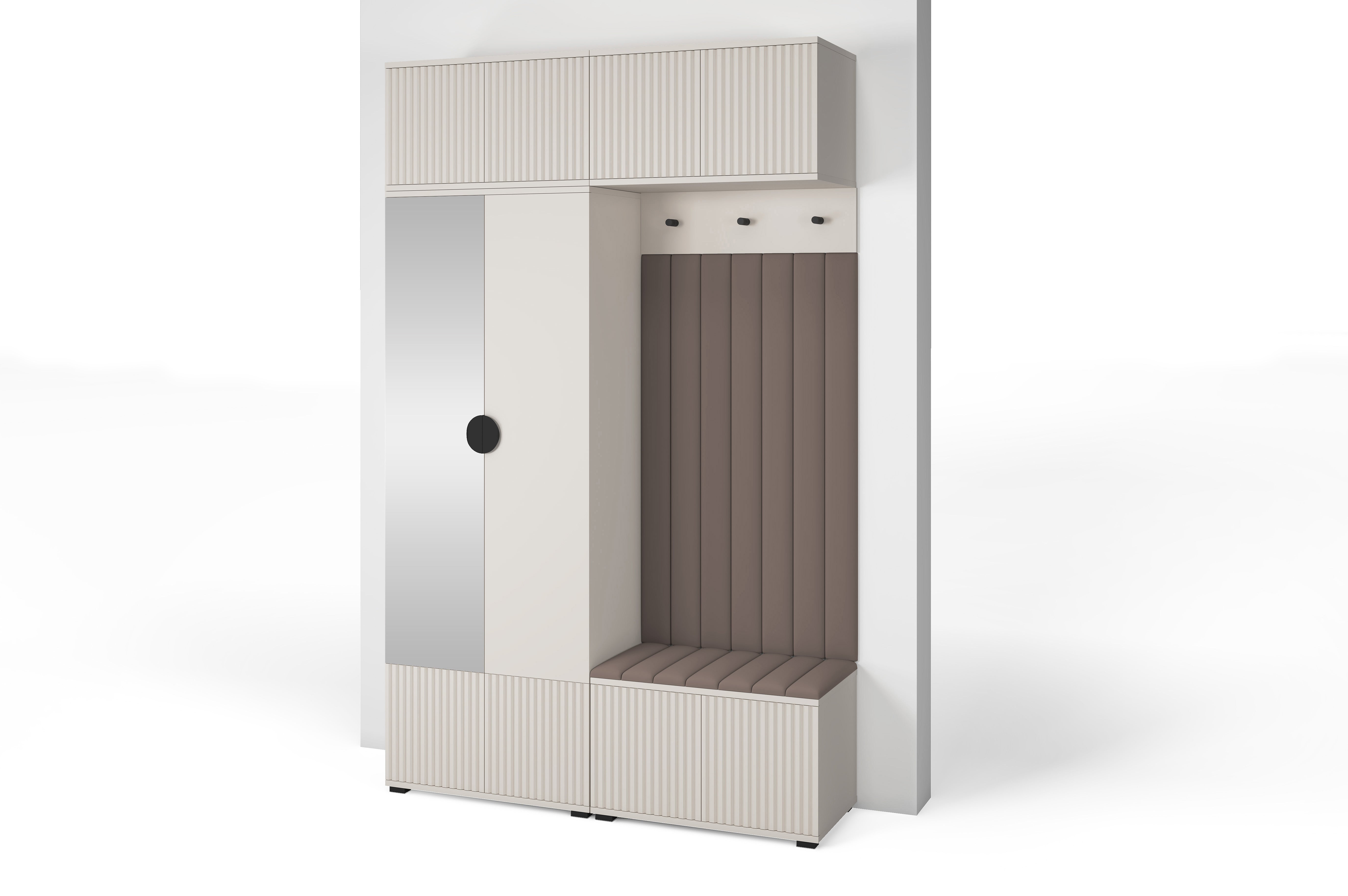 PK Rayo 2 Hallway Wardrobe - Upholstered Panels in Various Colours