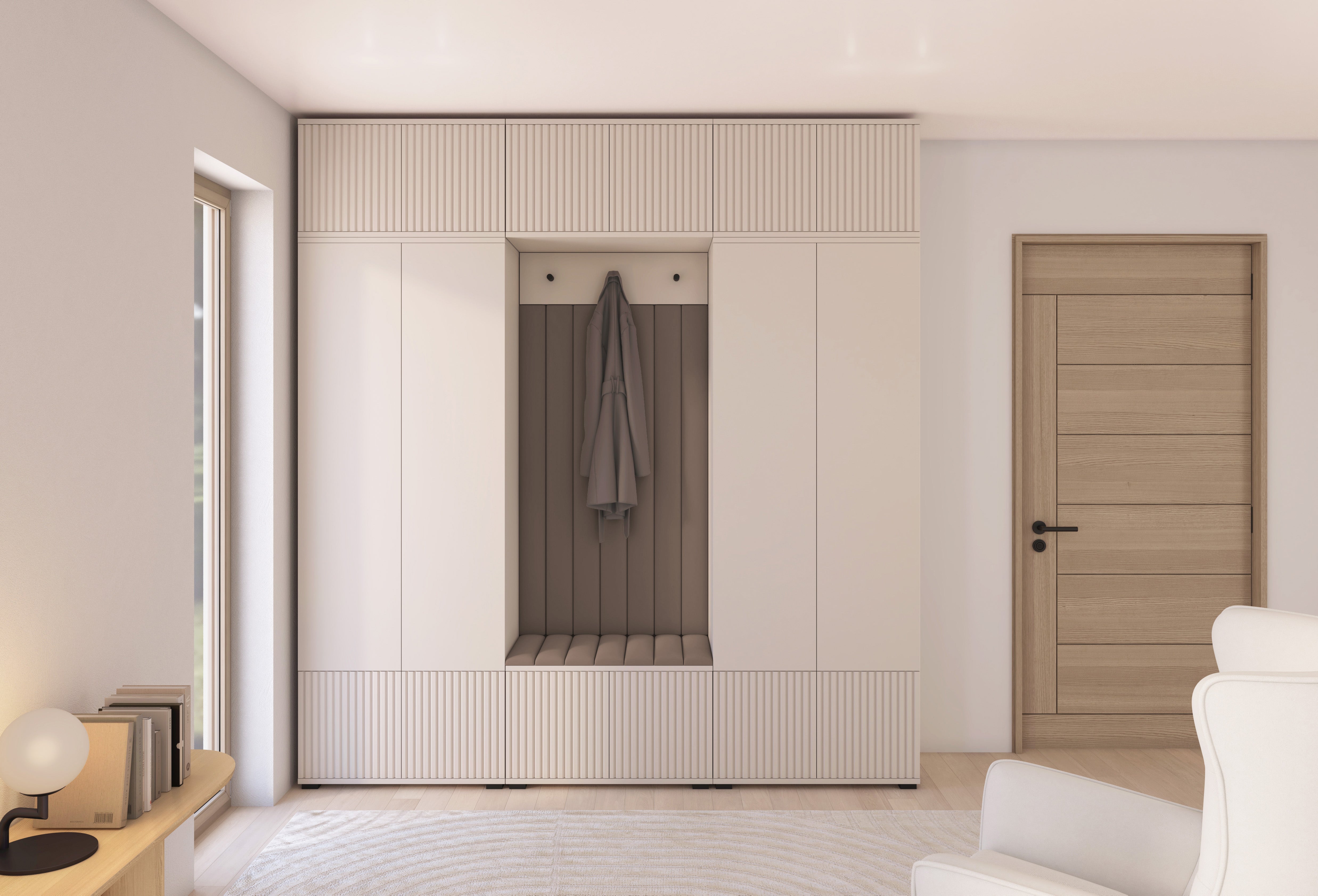 PK Rayo 3 Hallway Wardrobe - Upholstered Panels in Various Colours