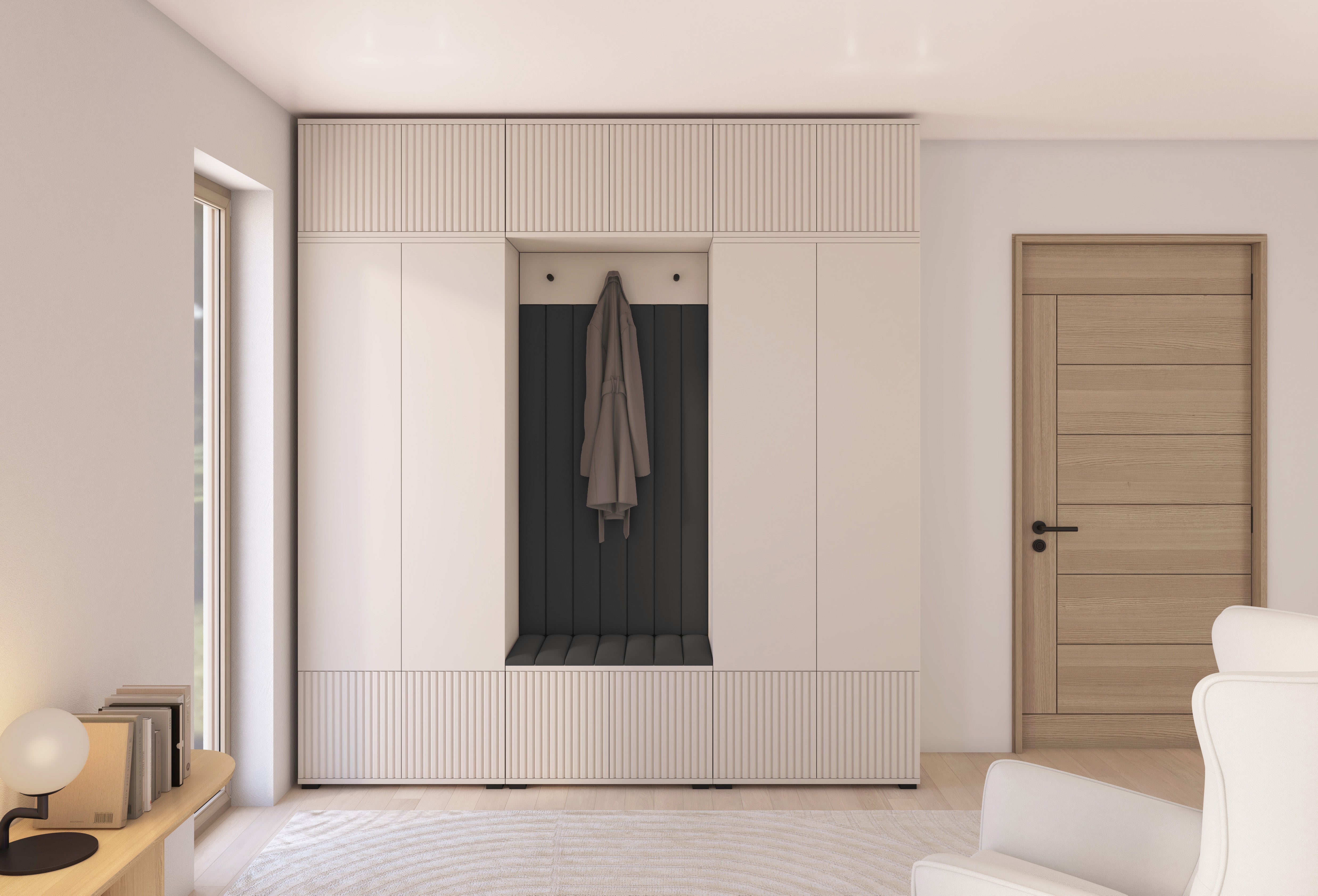 PK Rayo 3 Hallway Wardrobe - Upholstered Panels in Various Colours