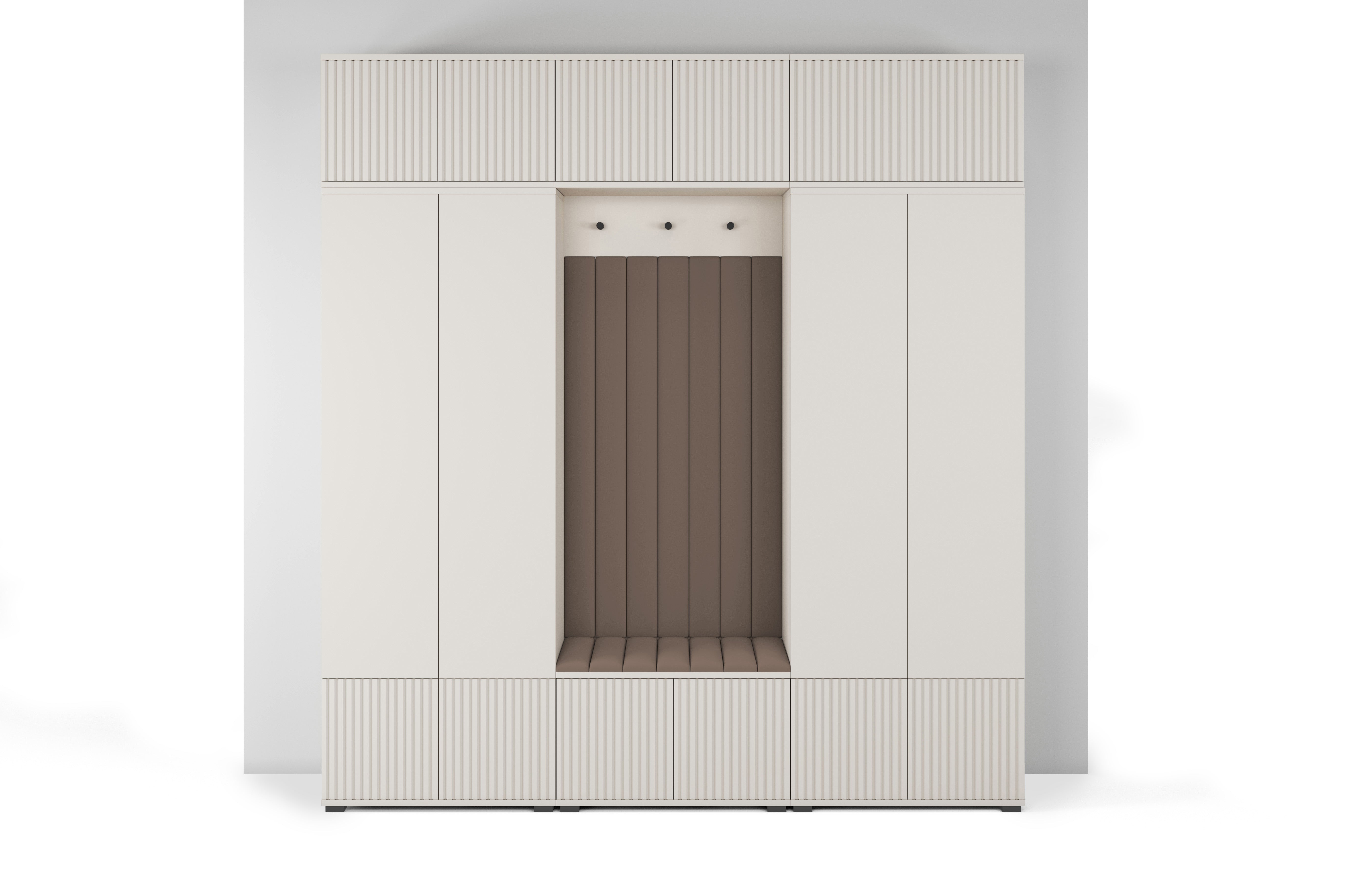 PK Rayo 3 Hallway Wardrobe - Upholstered Panels in Various Colours