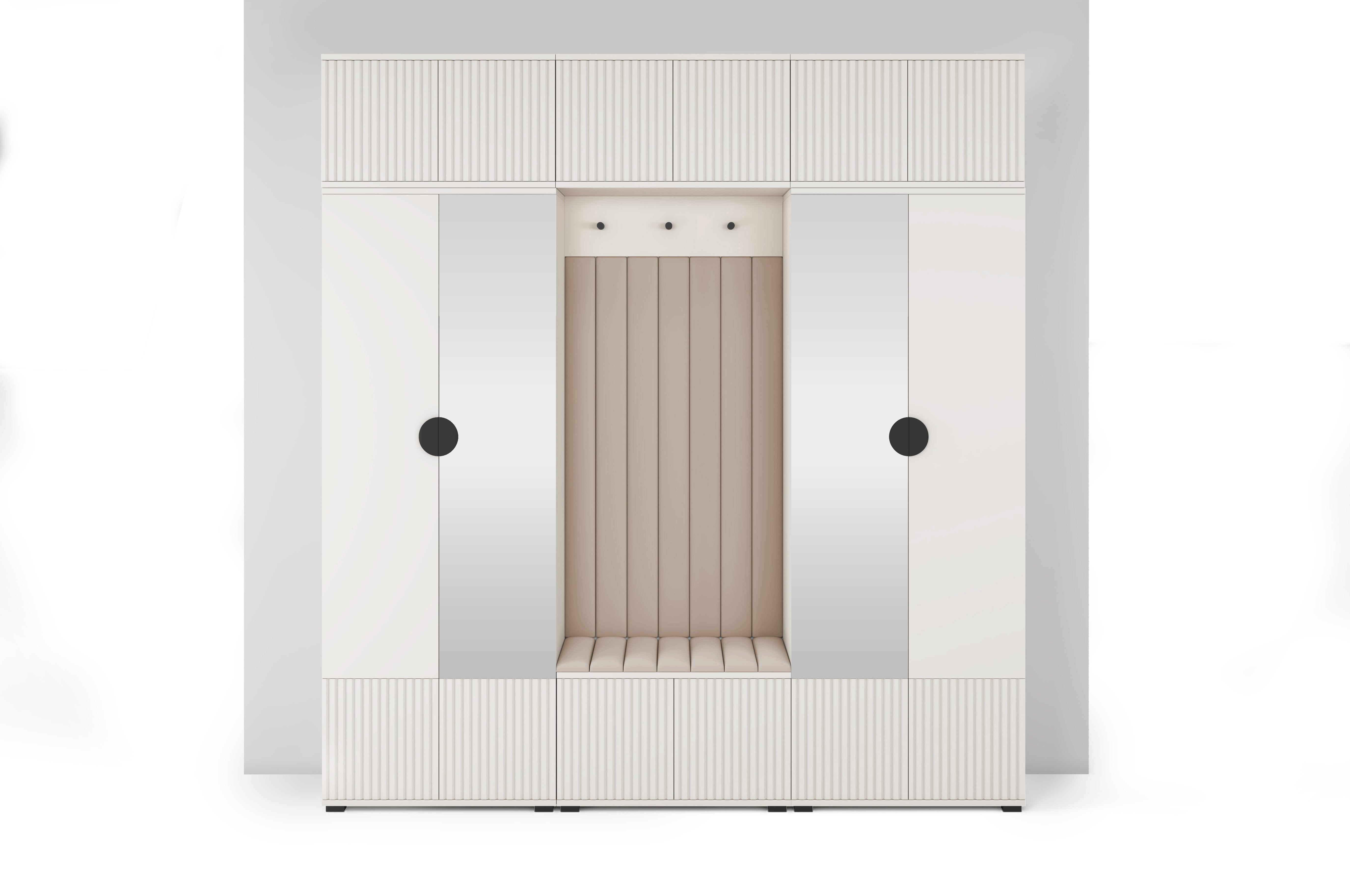 PK Rayo 3 Hallway Wardrobe - Upholstered Panels in Various Colours