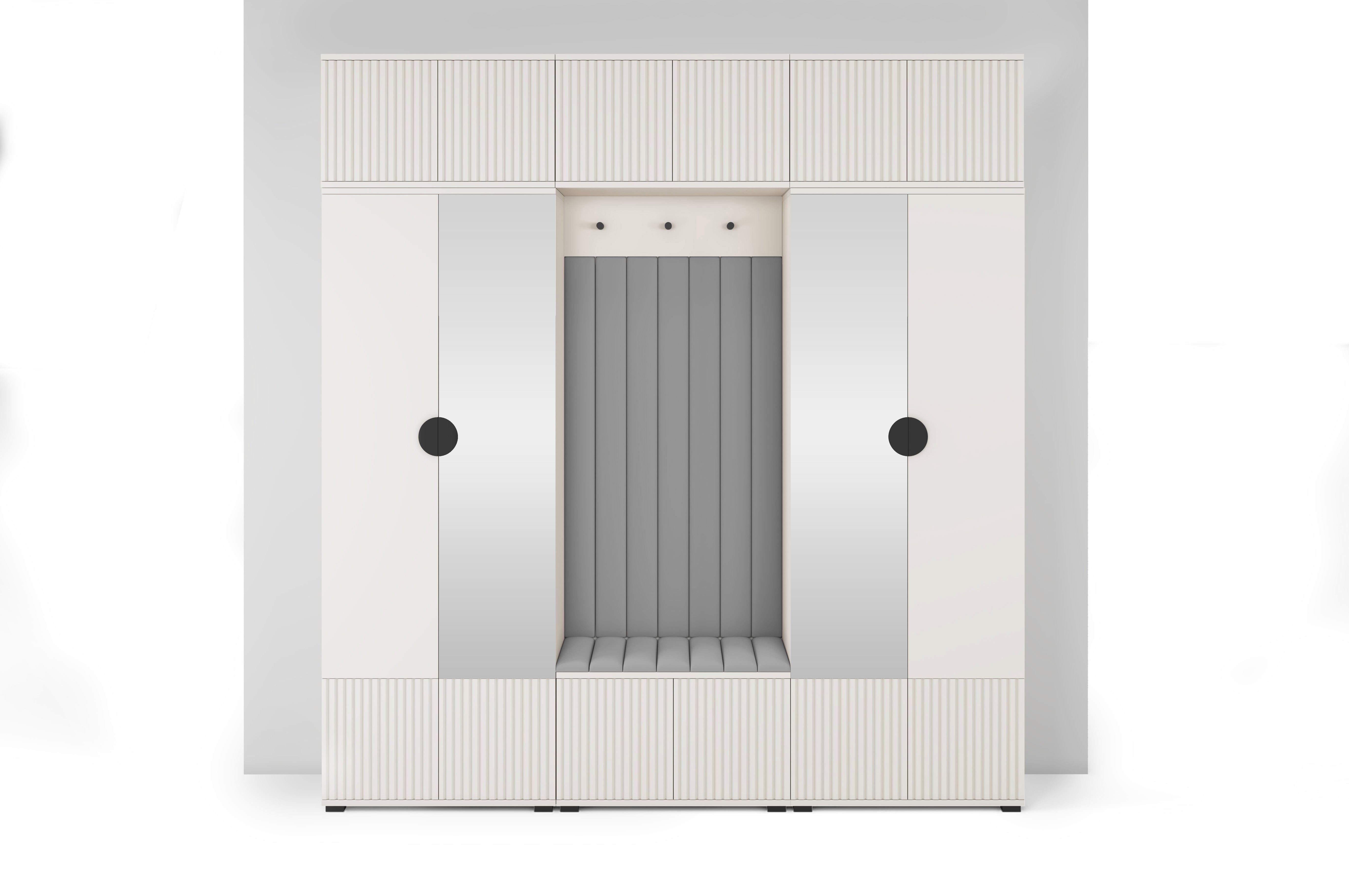 PK Rayo 3 Hallway Wardrobe - Upholstered Panels in Various Colours