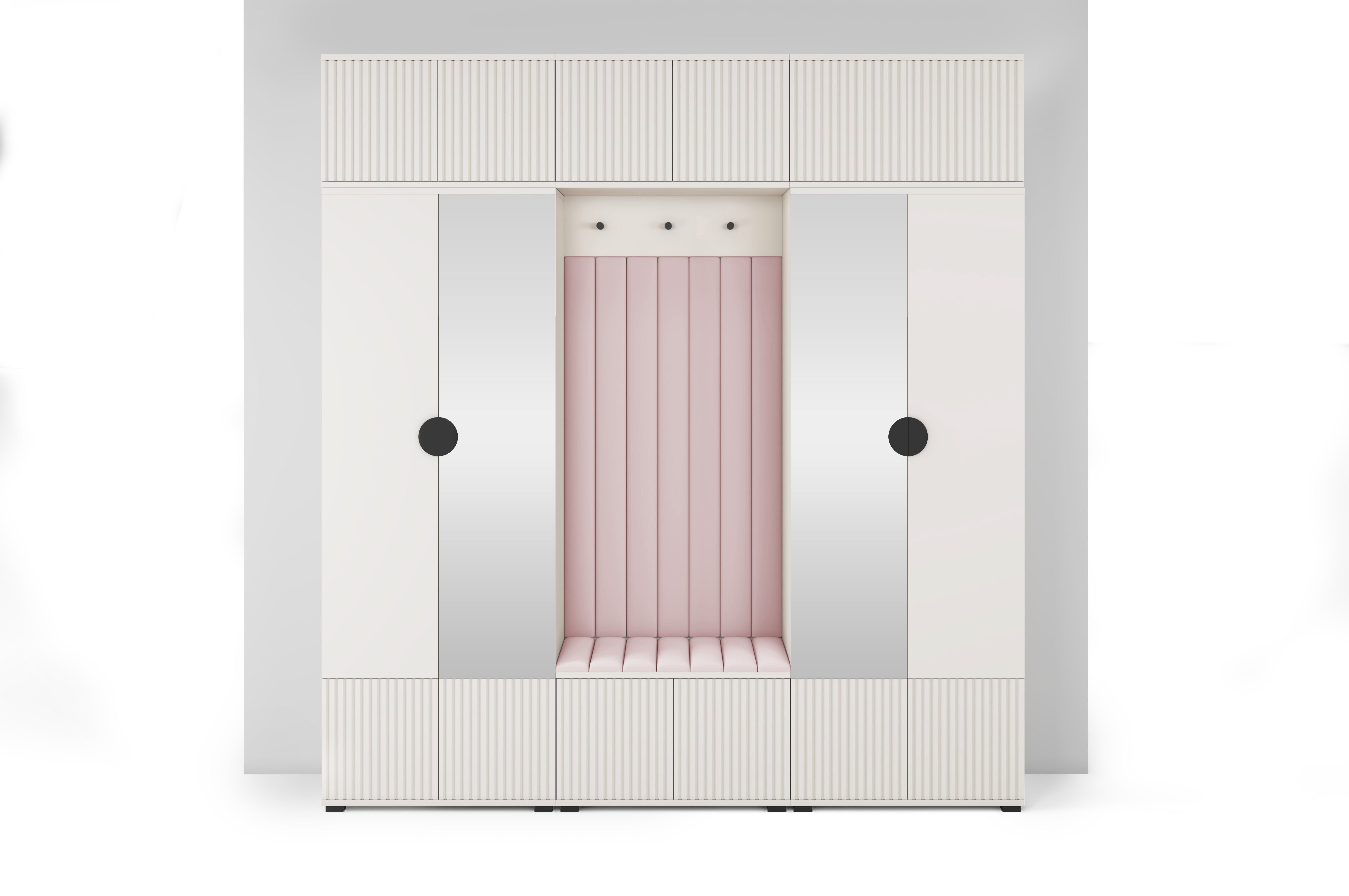 PK Rayo 3 Hallway Wardrobe - Upholstered Panels in Various Colours