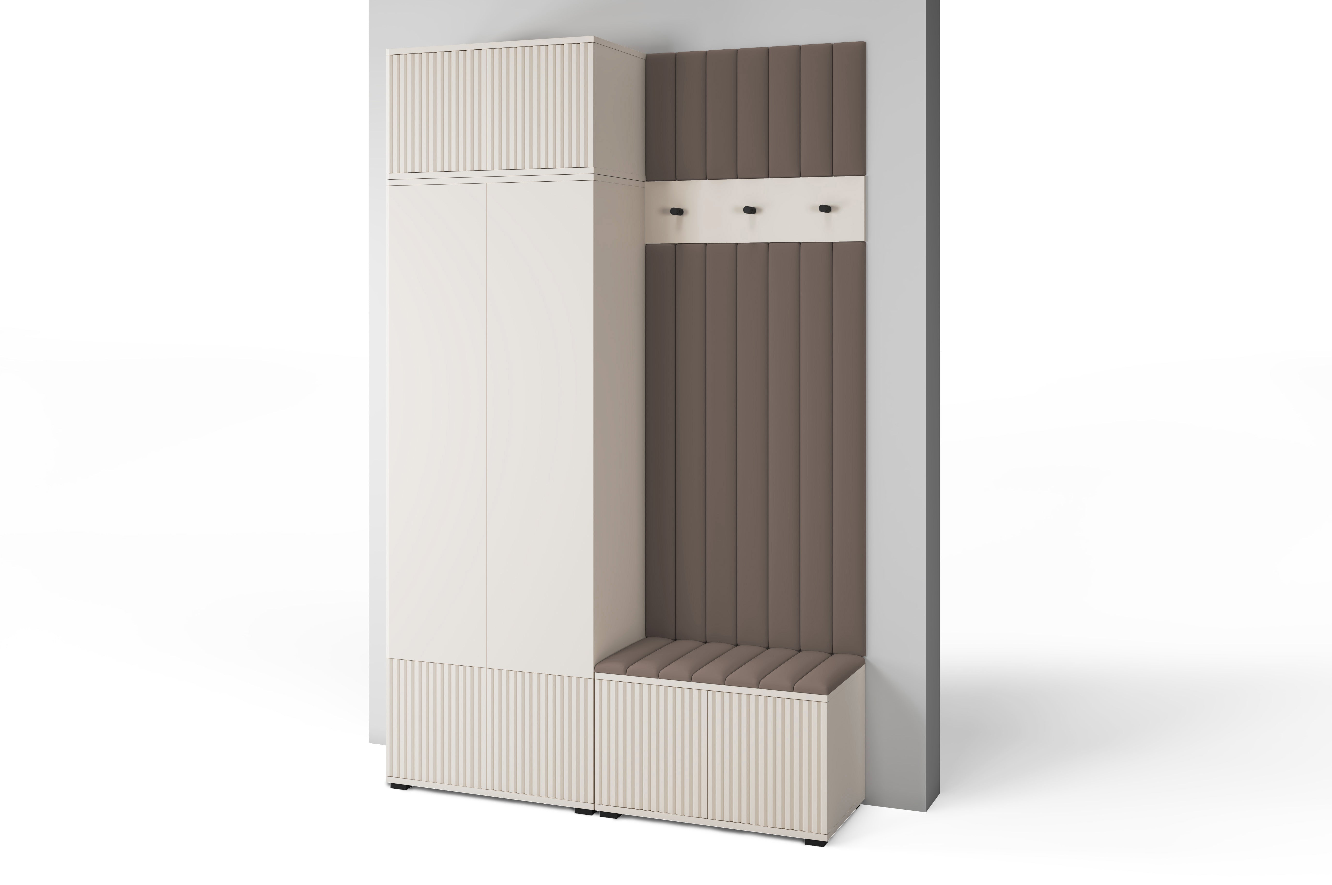 PK Rayo 4 Hallway Wardrobe - Upholstered Panels in Various Colours