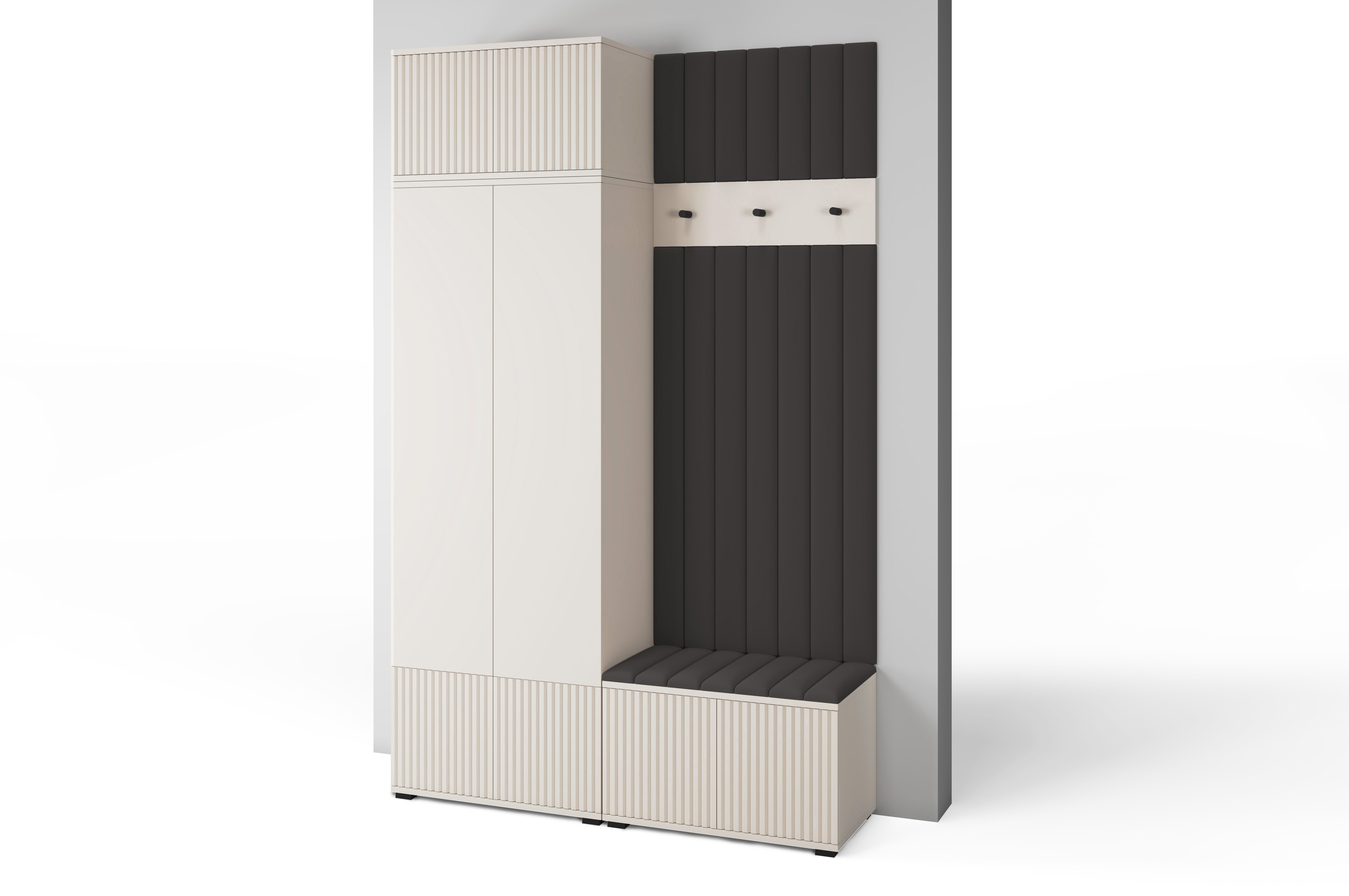 PK Rayo 4 Hallway Wardrobe - Upholstered Panels in Various Colours