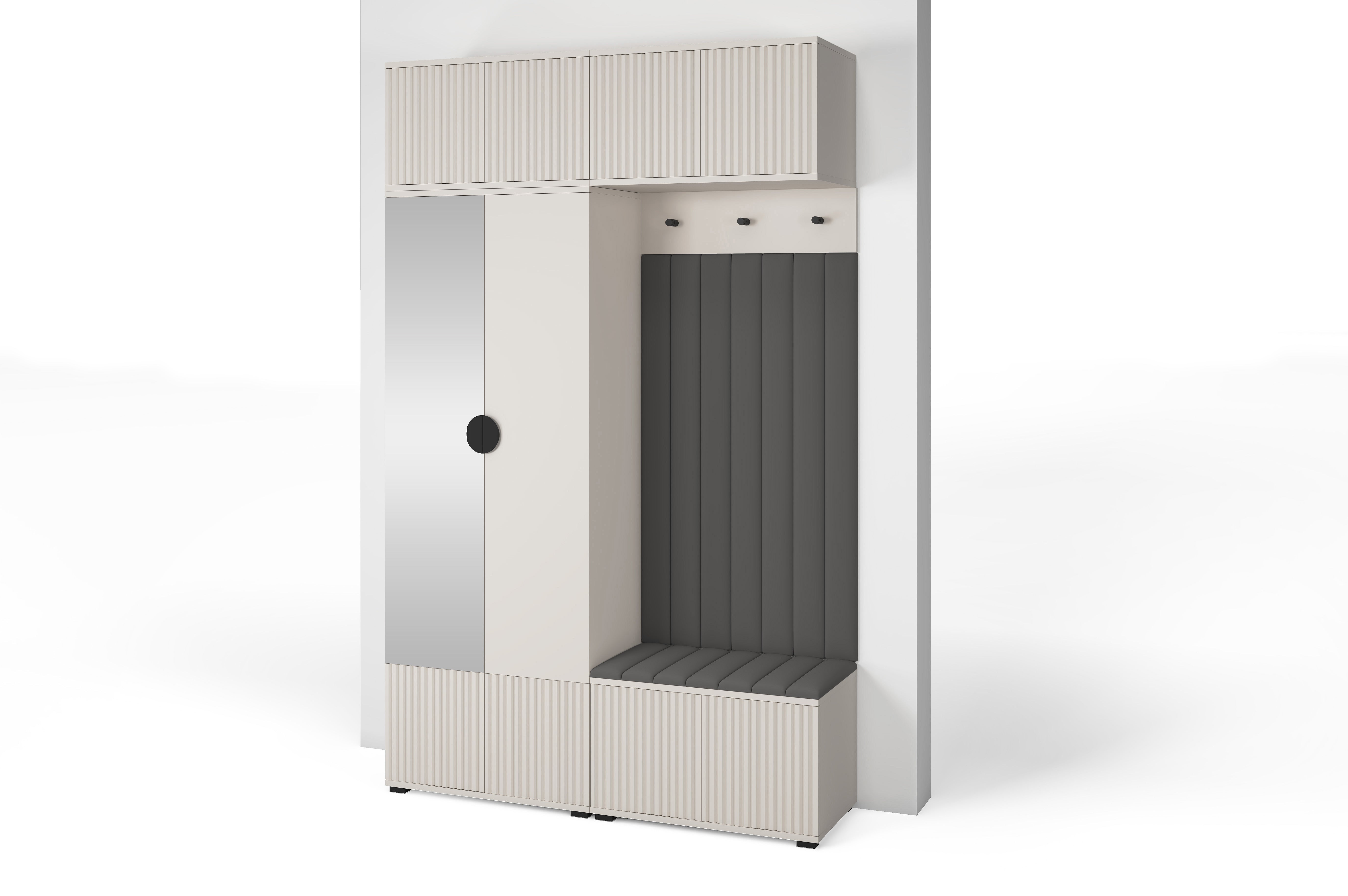 PK Rayo 2 Hallway Wardrobe - Upholstered Panels in Various Colours