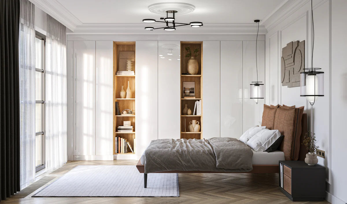 SLEEP VARIA Customizable Bedroom Build-in System – Oiled Oak / White Gloss