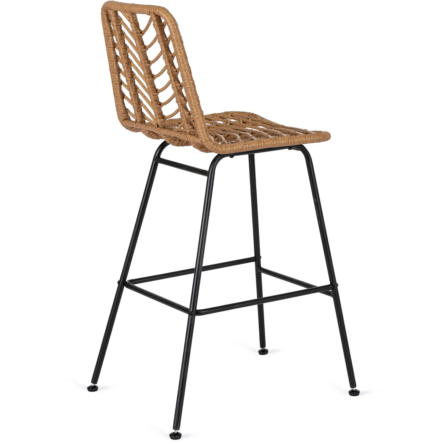 Elite JERRY Garten-Barhocker aus Rattan in Eichenholz-Optik – Natürlich und stilvoll