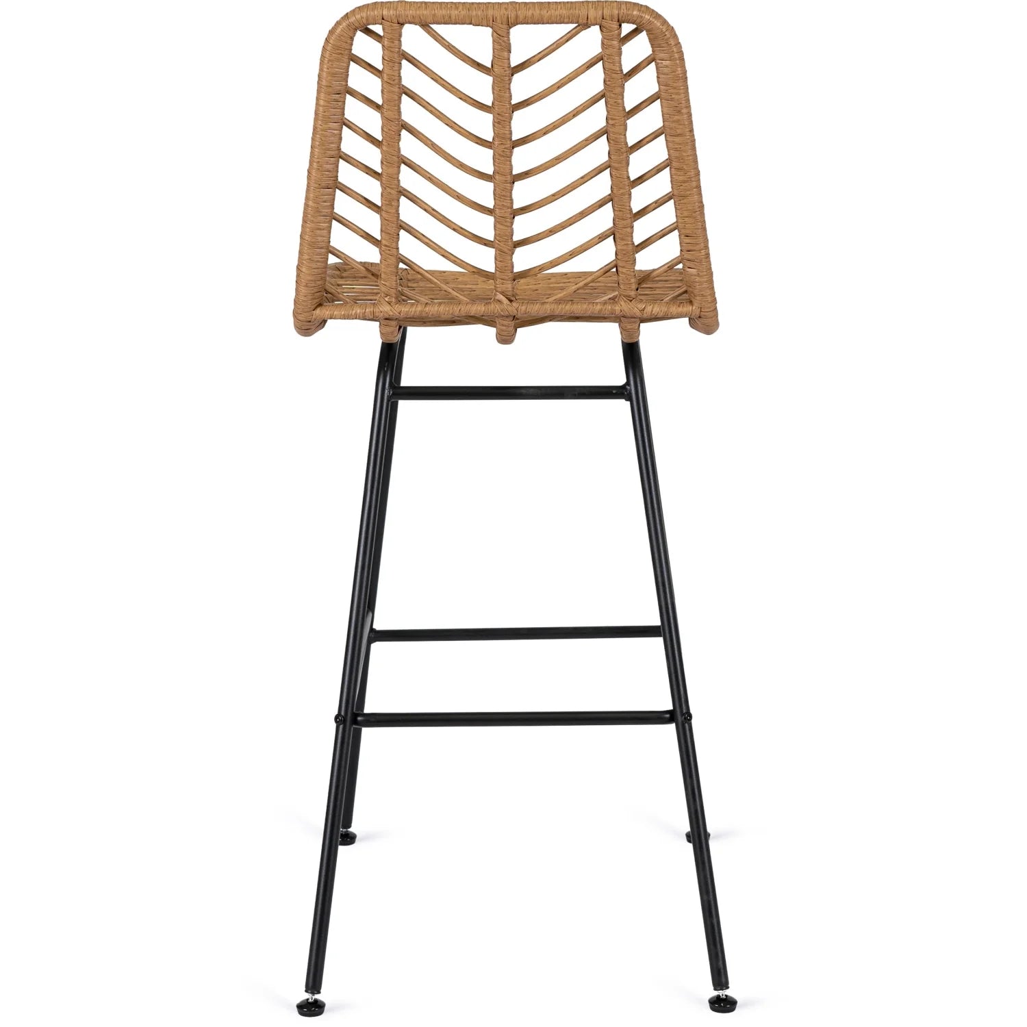Elite JERRY Garten-Barhocker aus Rattan in Eichenholz-Optik – Natürlich und stilvoll
